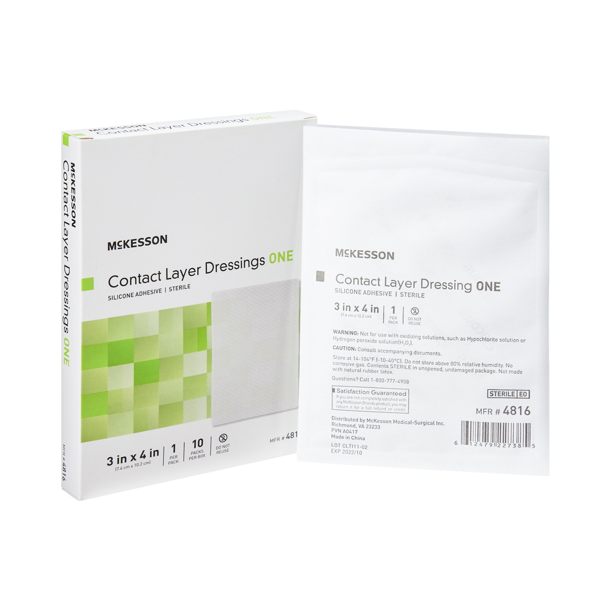McKesson Contact Layer Dressings, 3 X 4", 4816, Box of 10