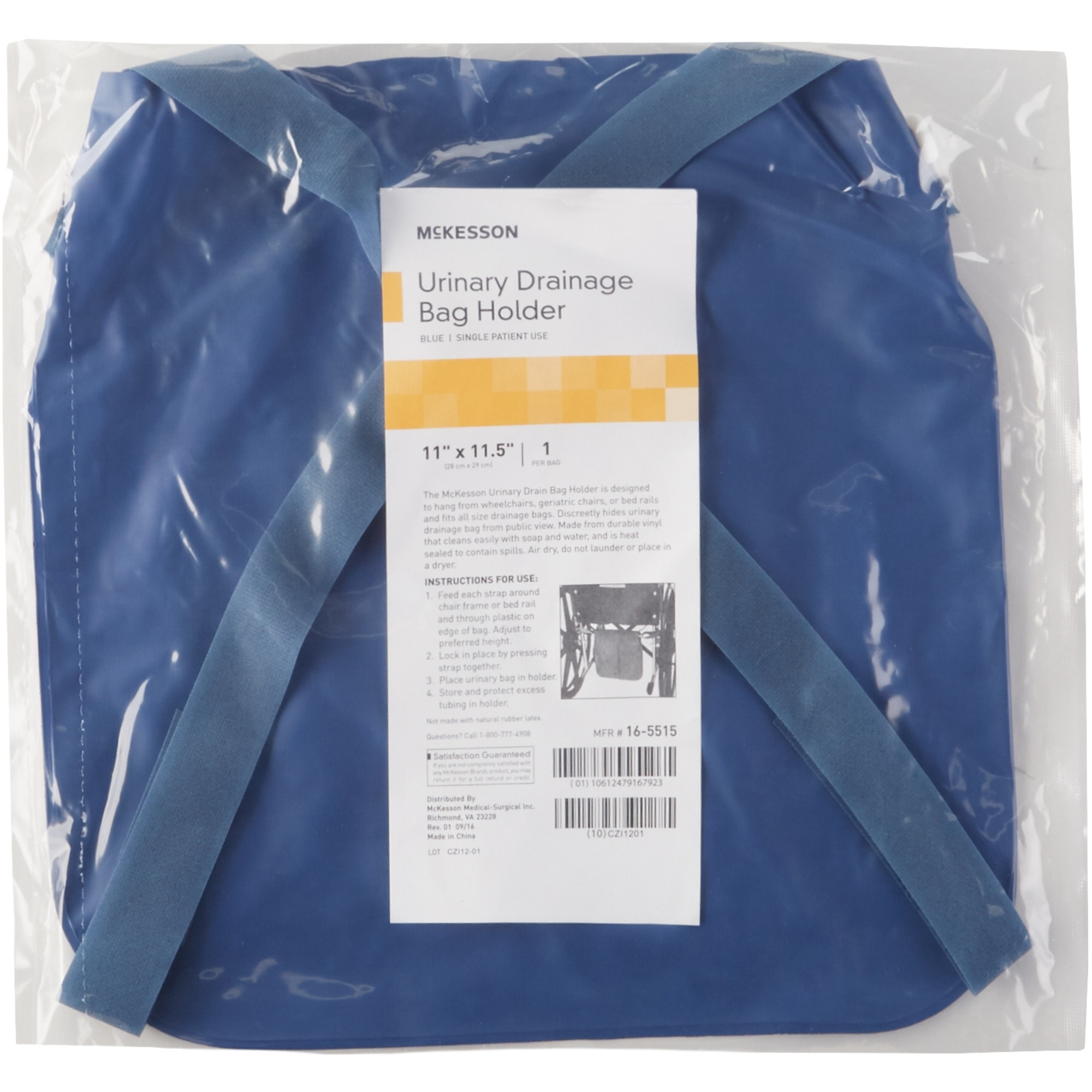 McKesson Urinary Bag Drainage Holder, Adjustable Straps, Navy Blue