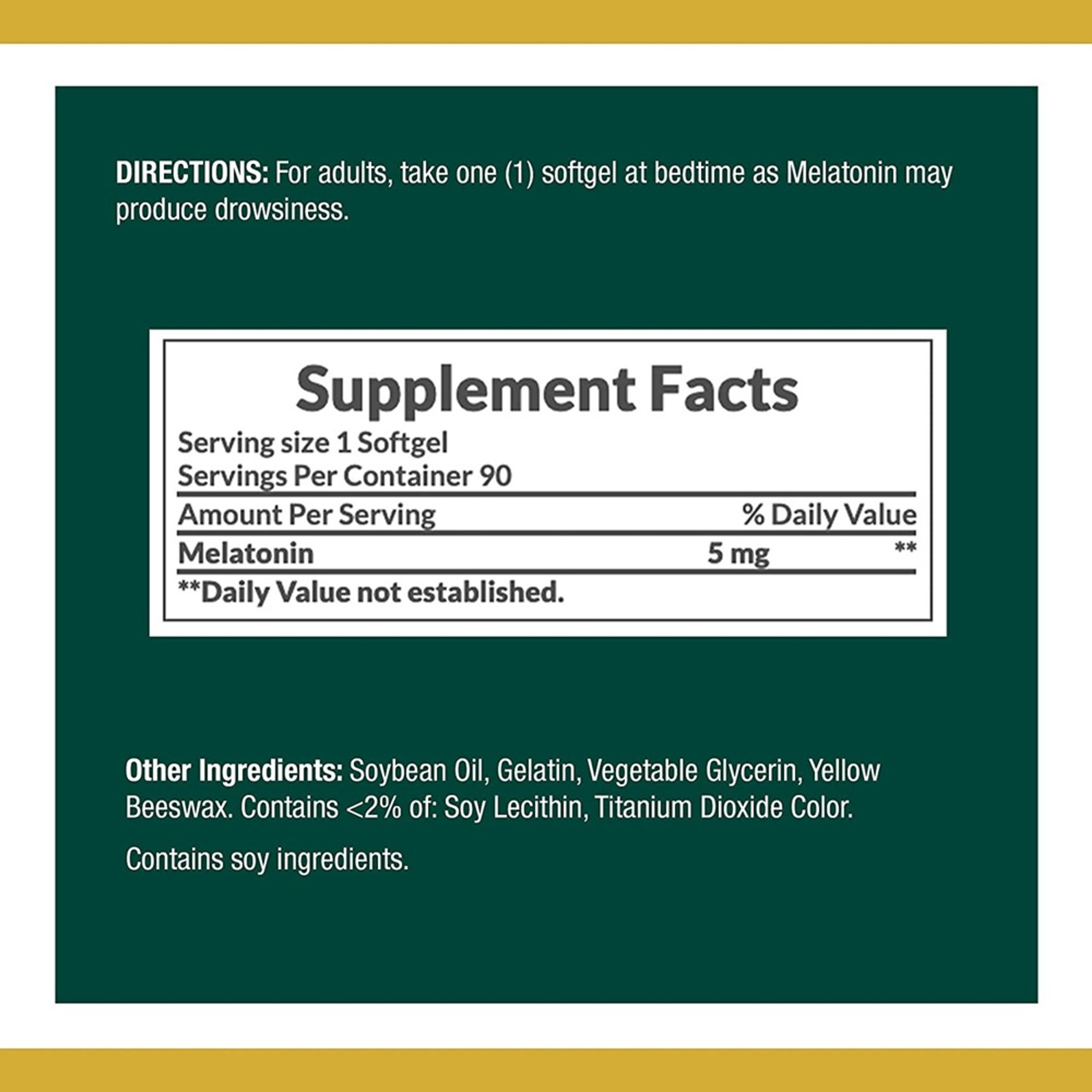 Nature's Bounty Melatonin, 5 mg, 60 Softgels