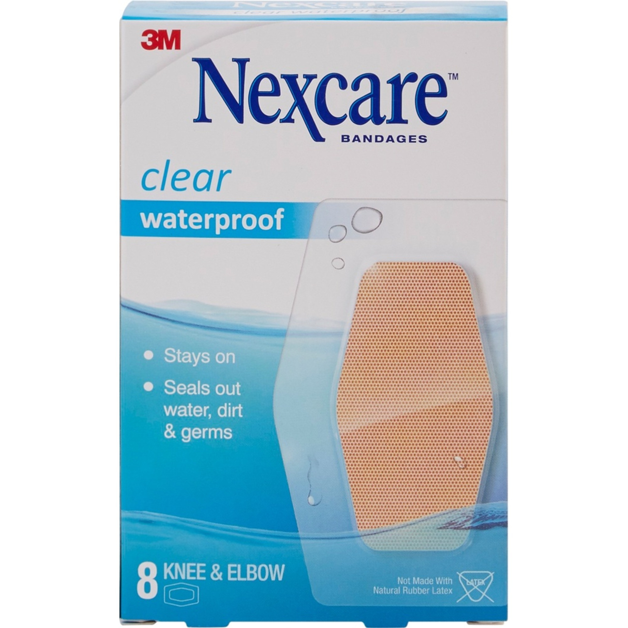 Nexcare Clear Waterproof Bandages for Knee and Elbow