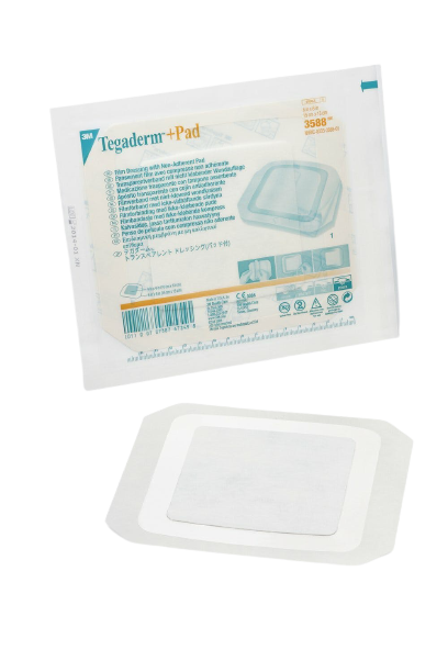 3M Tegaderm +Pad Film Dressing with Non-Adherent Pad, 6 X 6", 3588, Box of 25