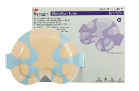 3M Tegaderm Silicone Foam Border Dressing, 7.25 X 8.75", 90648, Box of 5