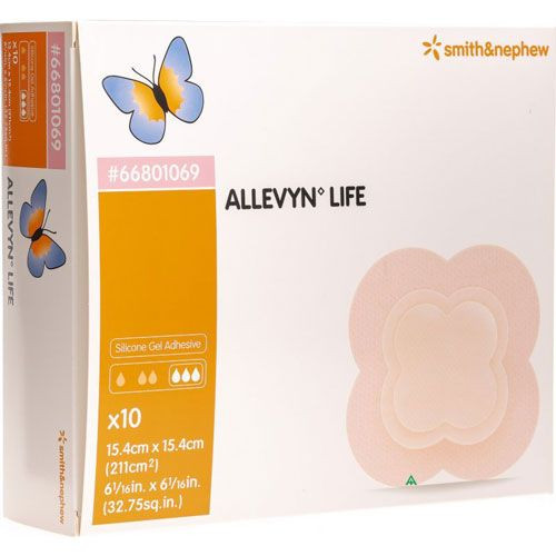 Smith & Nephew Allevyn Life Silicone Foam Dressing, 6-1/6 X 6-1/6", 66801069, Box of 10