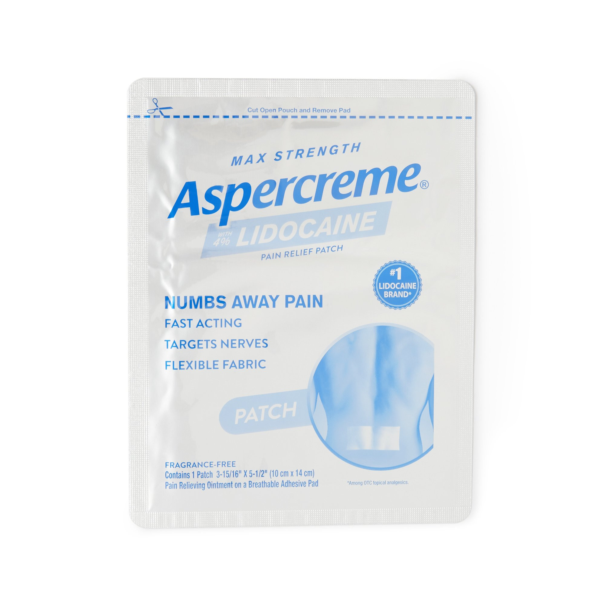 Image of Aspercreme Odor Free Lidocaine Patch, 4% Strength product front