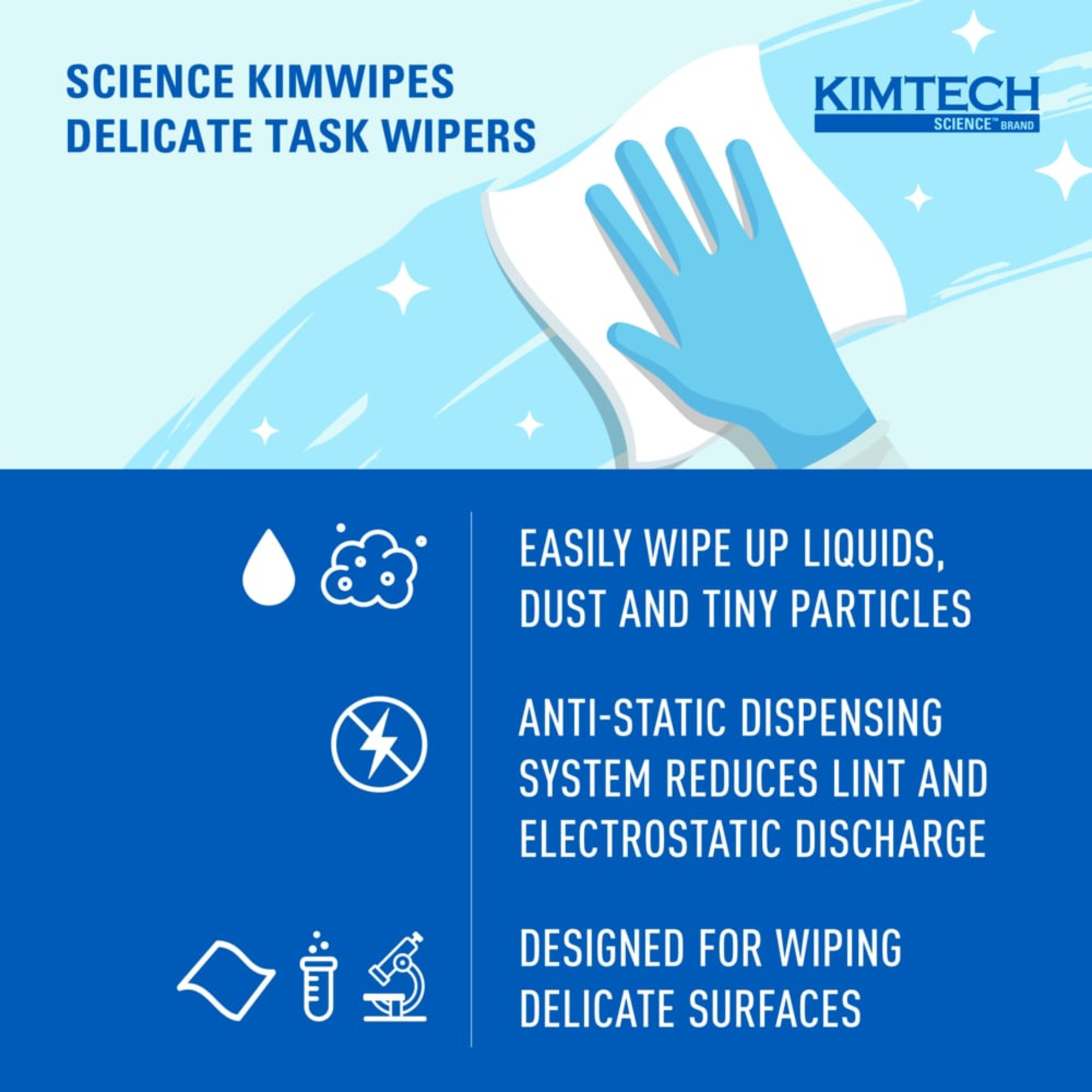 Kimtech Science Kimwipes Delicate Task Wipers, 34133, Box of 196