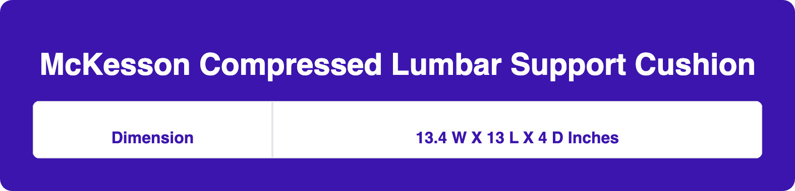 McKesson Compressed Lumbar Support Cushion