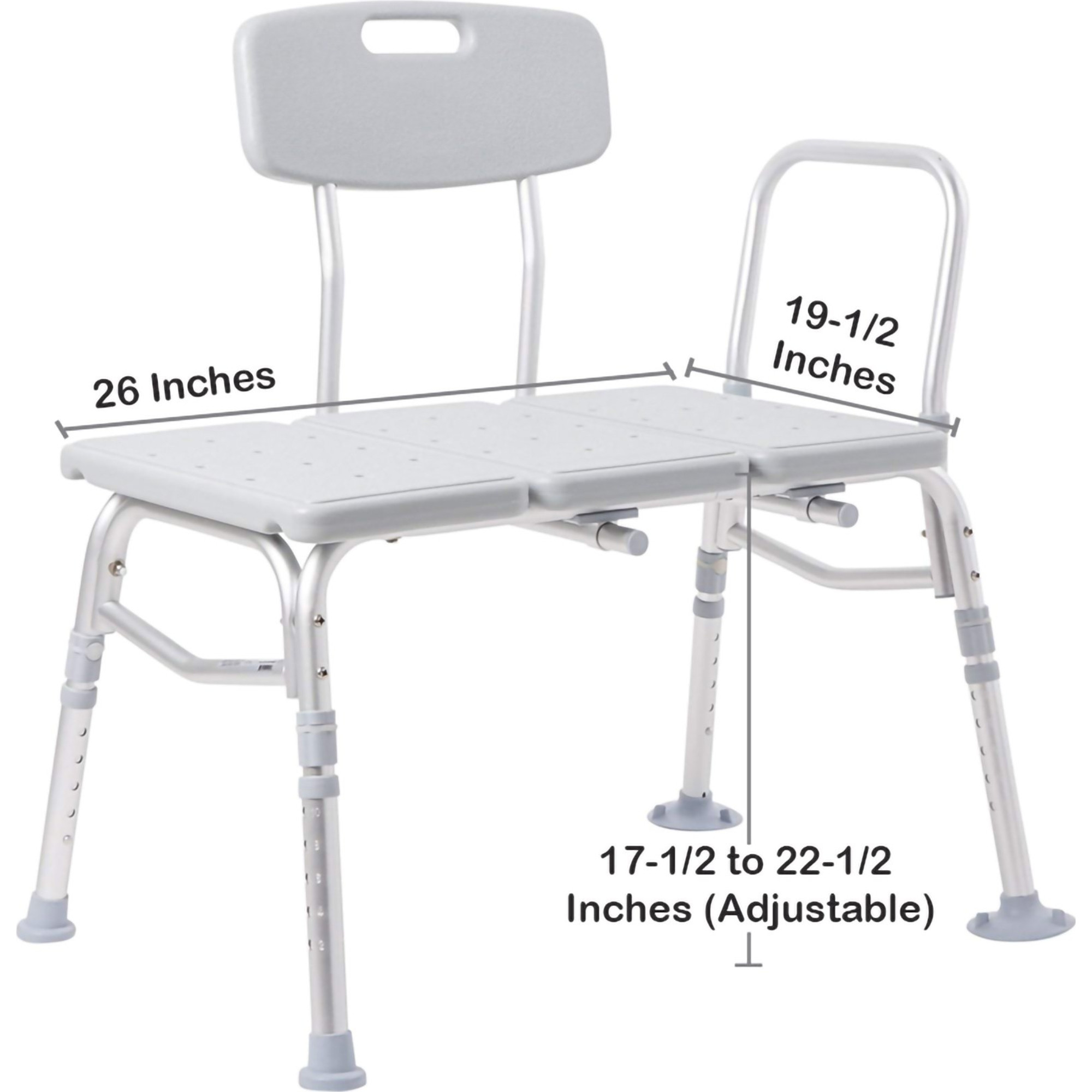 McKesson Knocked Down Bath Transfer Bench with Removable Arm Rail