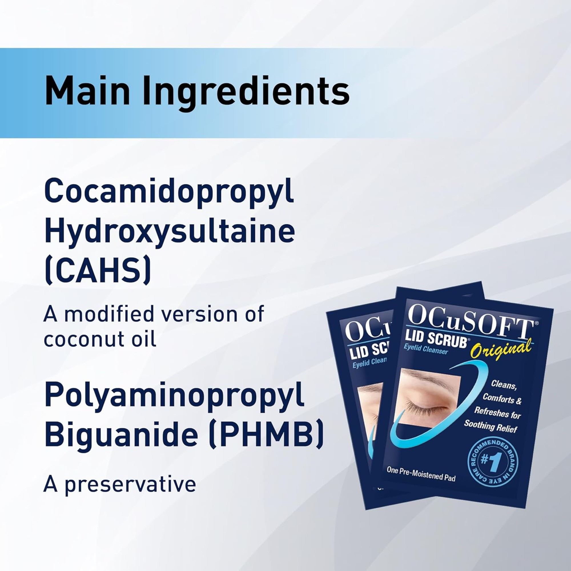 OCuSOFT Lid Scrub Eyelid Cleanser Wipes, 54799030190, Box of 30