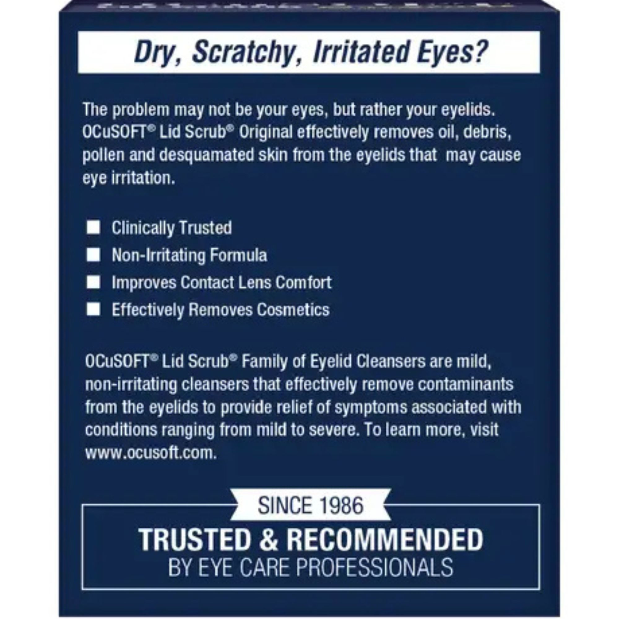 OcuSOFT Original Lid Scrub Eyelid Cleanser for Mild to Moderate Conditions