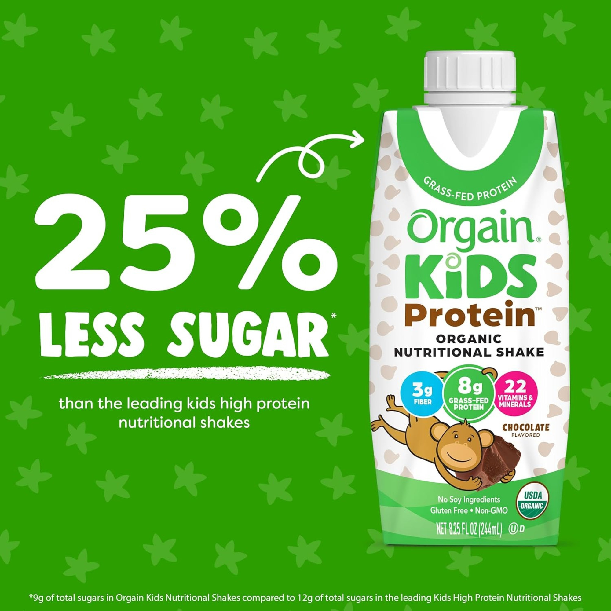 Orgain Kids Grass-Fed Protein Organic Nutritional Shake, Chocolate