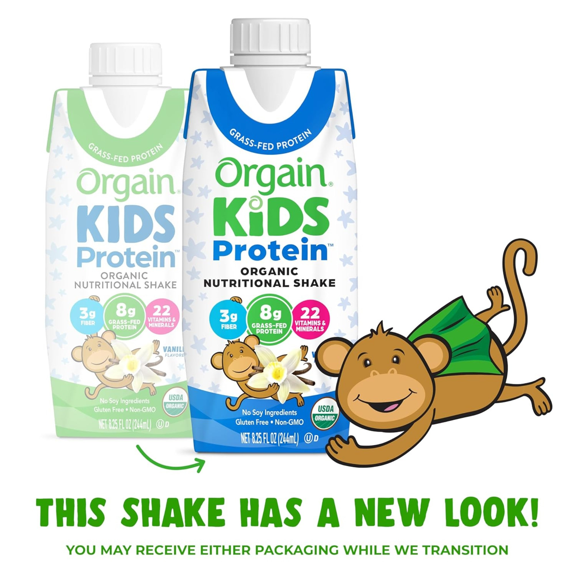 Orgain Kids Grass-Fed Protein Organic Nutritional Shake, Vanilla