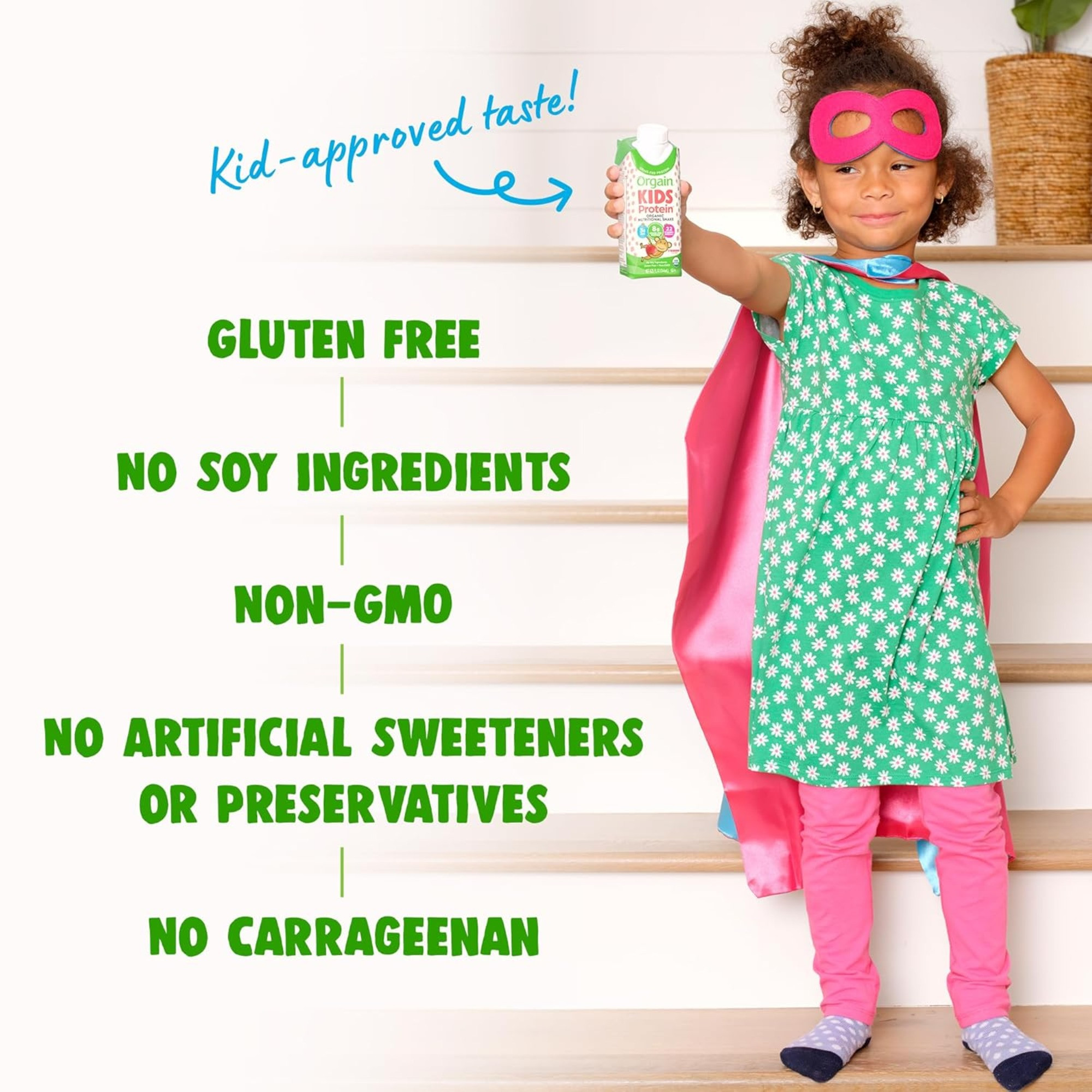 Orgain Kids Grass-Fed Protein Organic Nutritional Shake, Strawberry