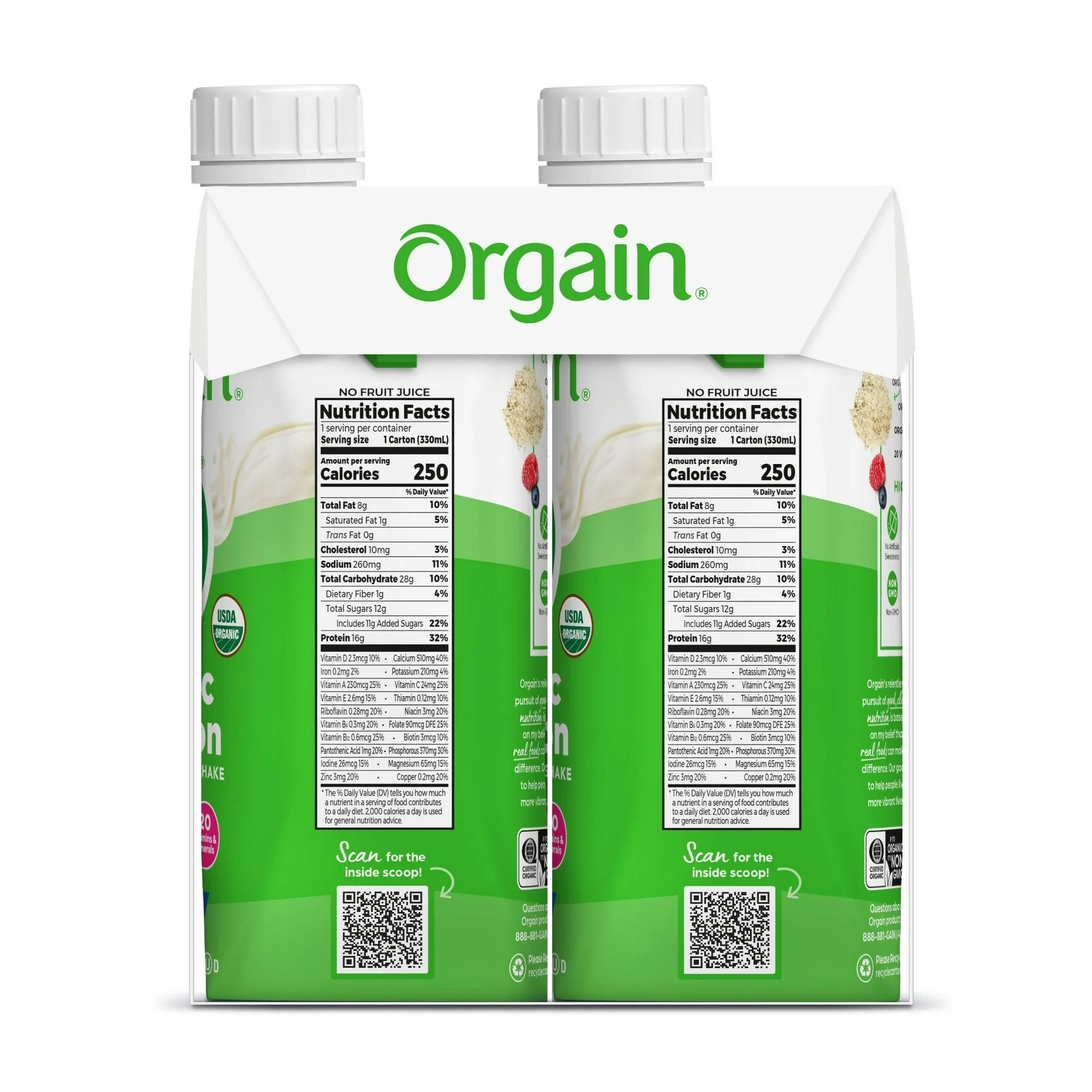 Orgain Organic Nutrition Grass-Fed Protein Shake, Sweet Vanilla Bean