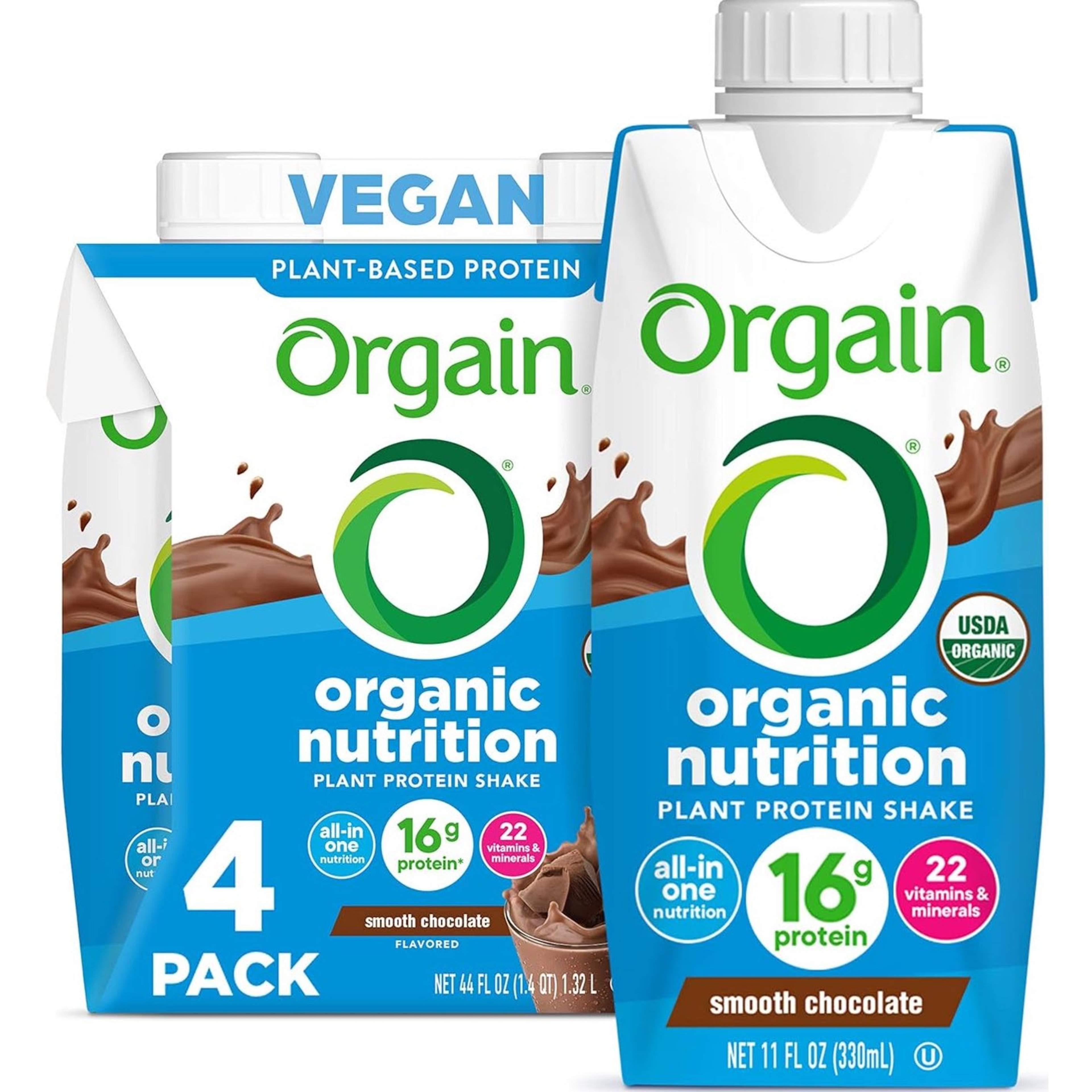 Orgain Organic Nutrition Plant Protein Shake, Smooth Chocolate