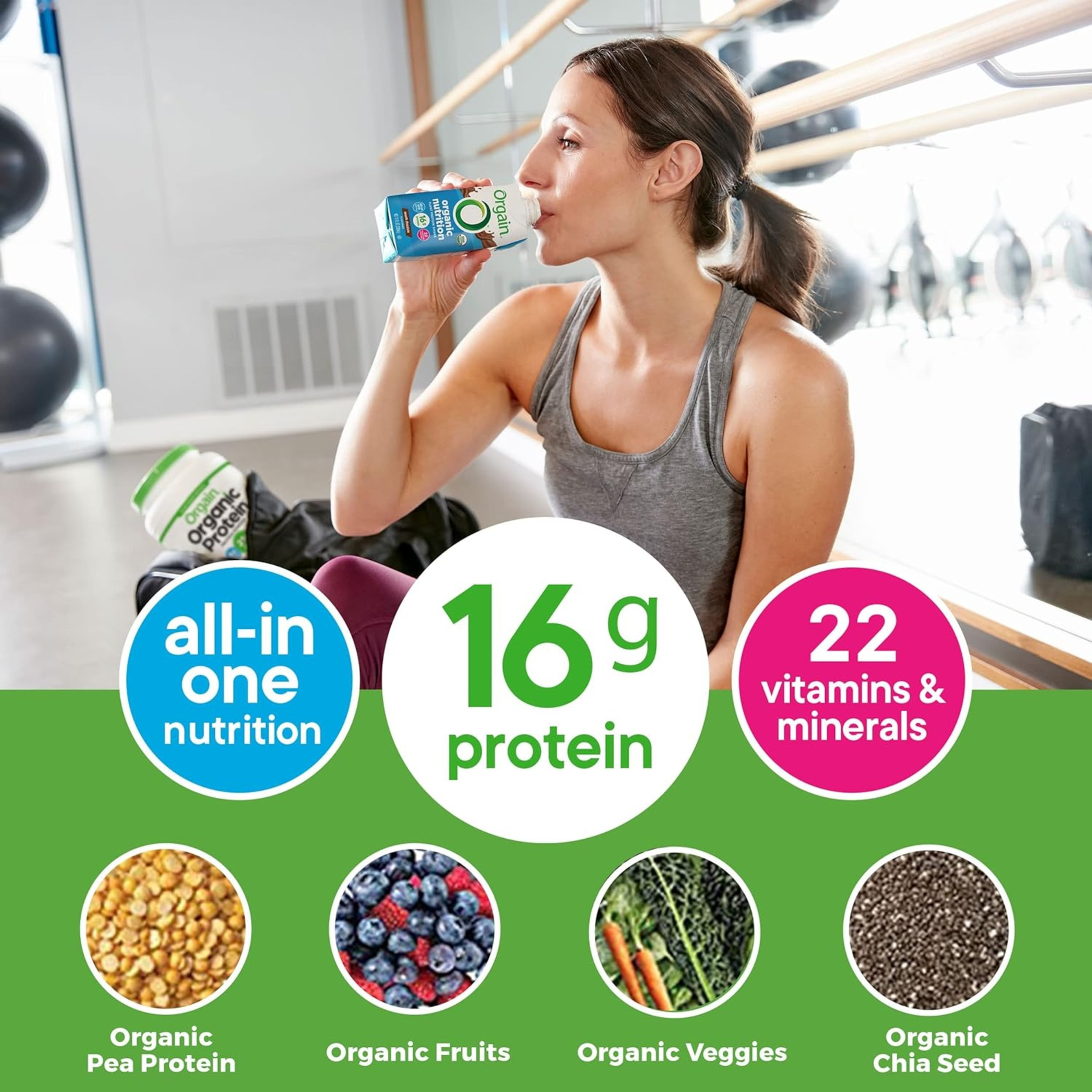 Orgain Organic Nutrition Plant Protein Shake, Smooth Chocolate