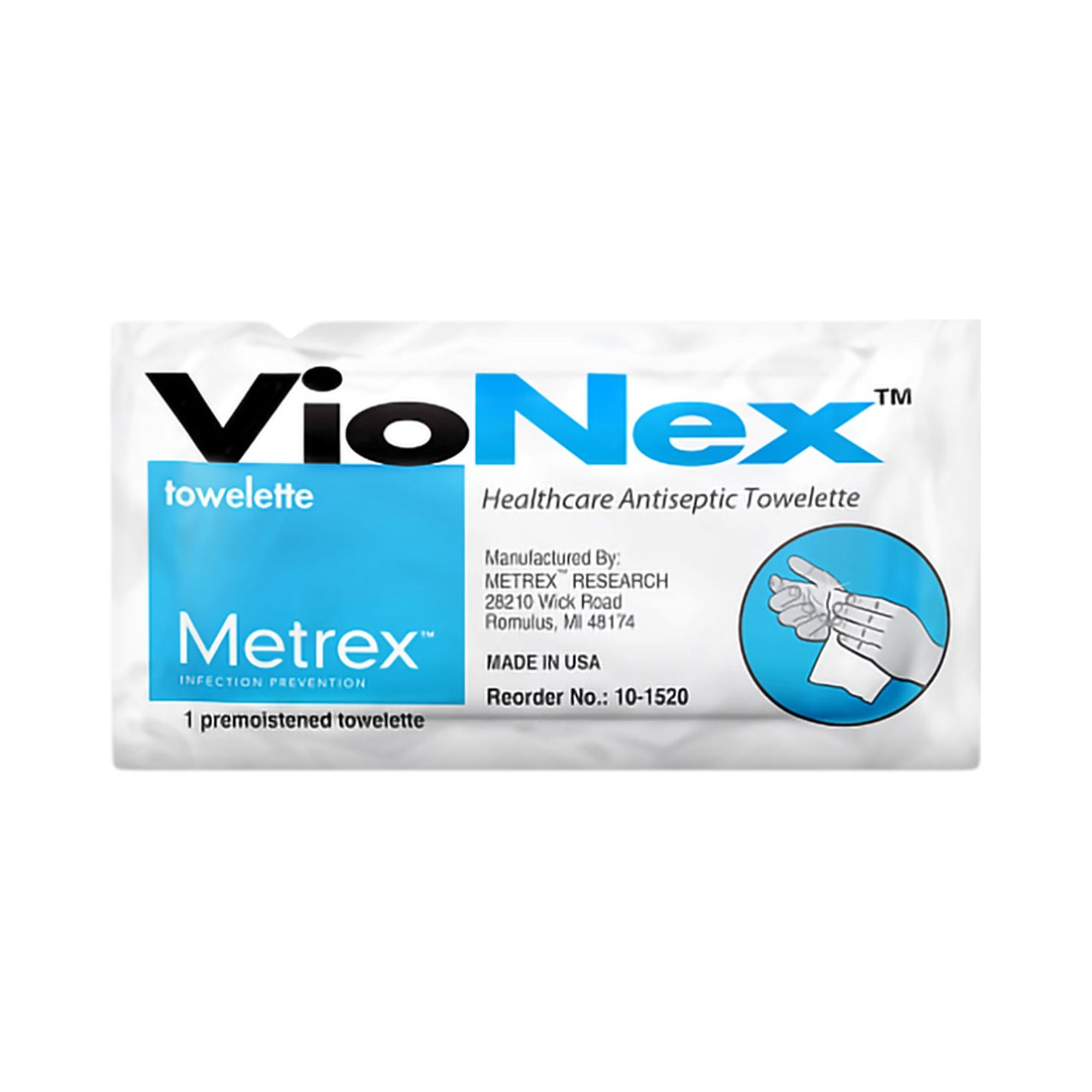 VioNex Healthcare Antiseptic Towelette, 10-1520, Case of 500