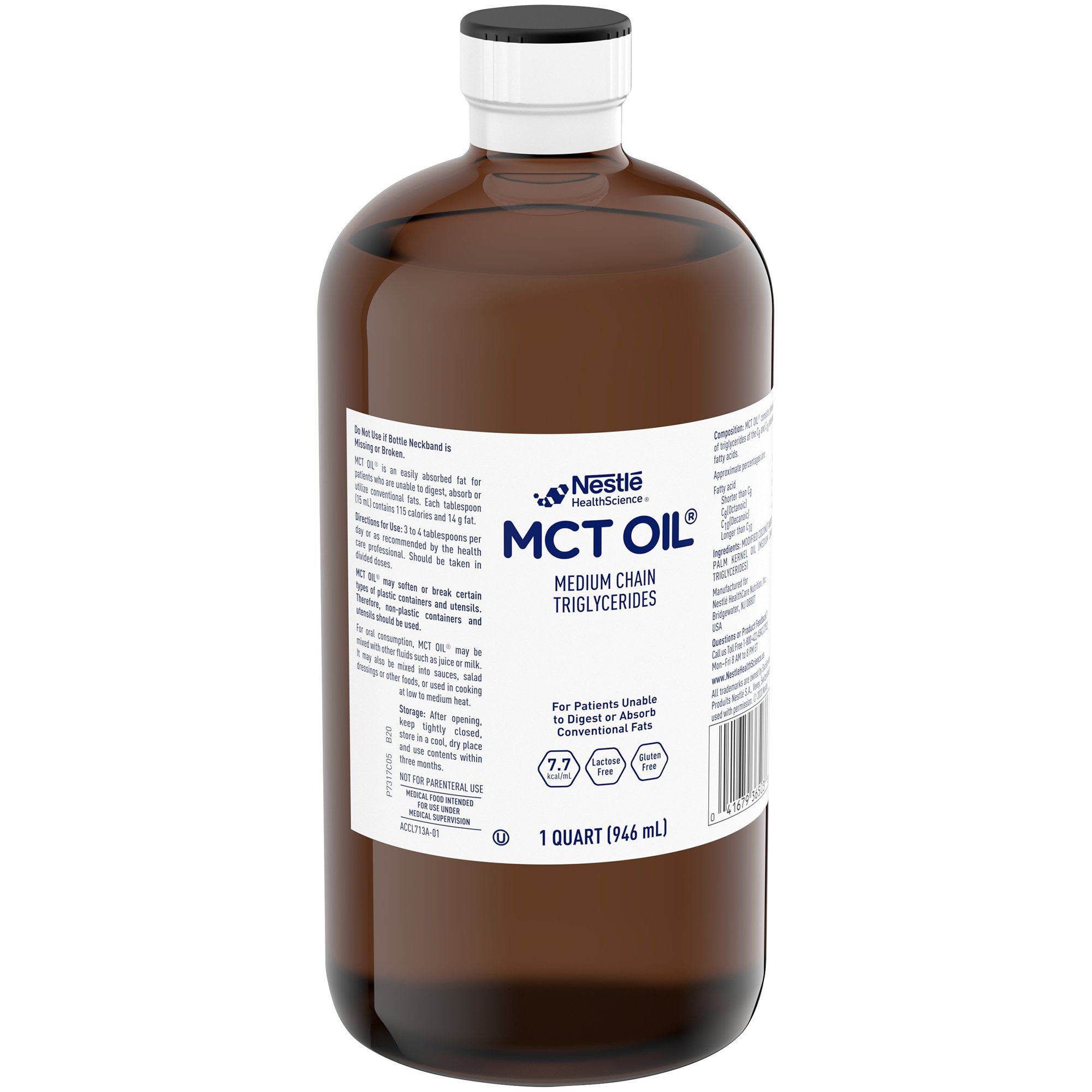 Nestle HealthScience MCT Oil, Unflavored, 32 oz., 00041679365137, 1 Bottle