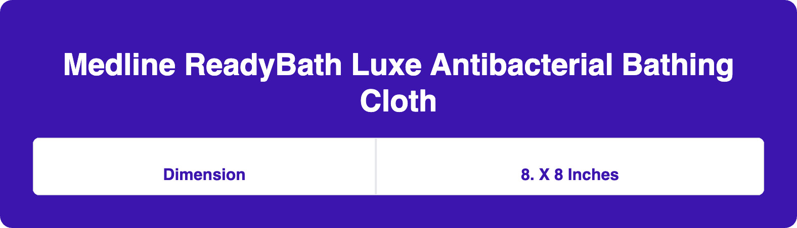Medline ReadyBath Luxe Antibacterial Bathing Cloth