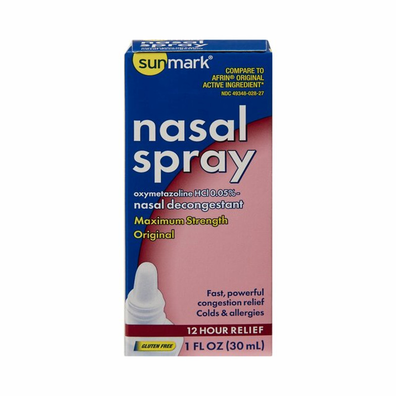 sunmark Maximum Strength Oxymetazoline HCl Nasal Spray, 1 oz., 49348002827, 1 Bottle