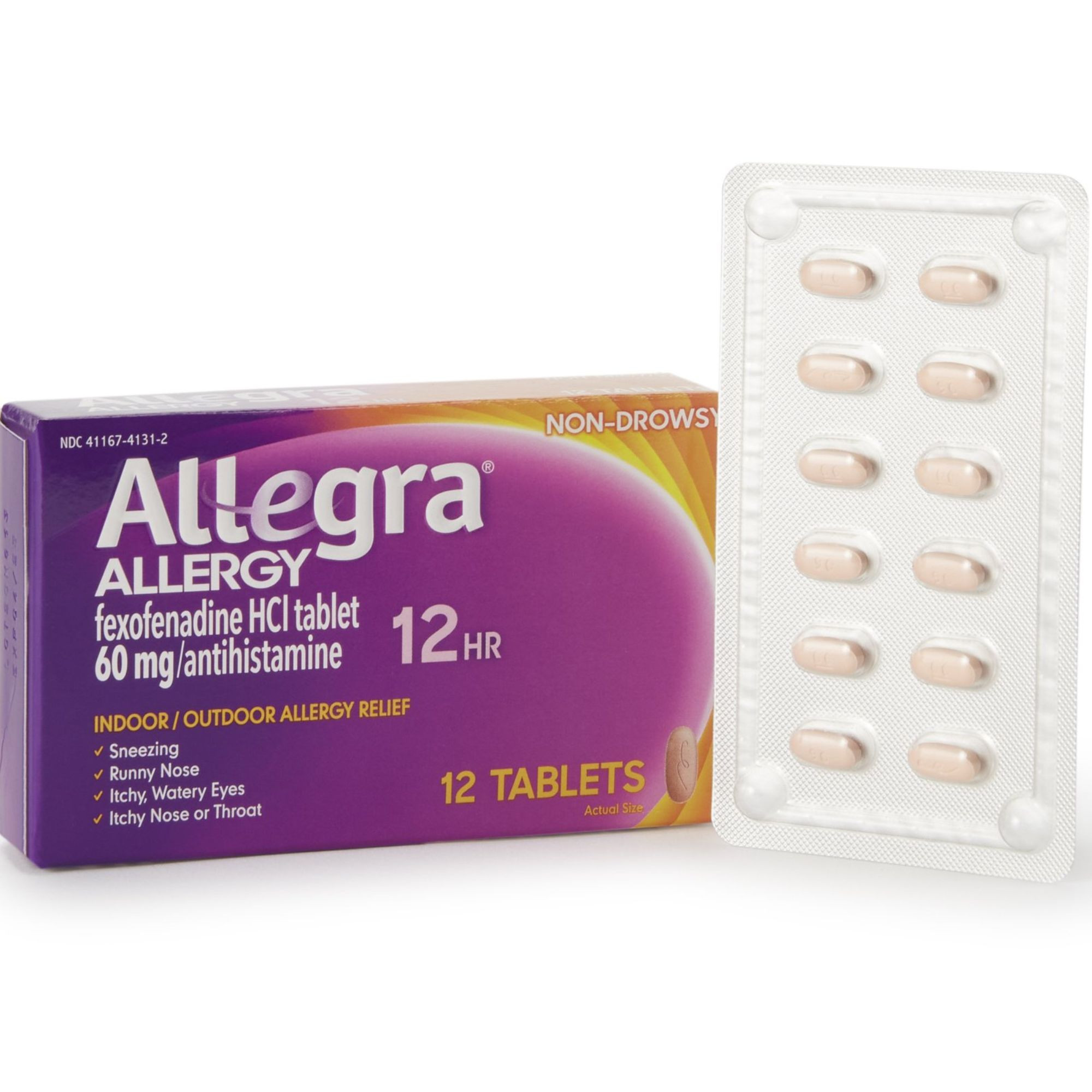 Allegra Allergy Relief Tablets, 60 mg, 41167413102, Box of 12