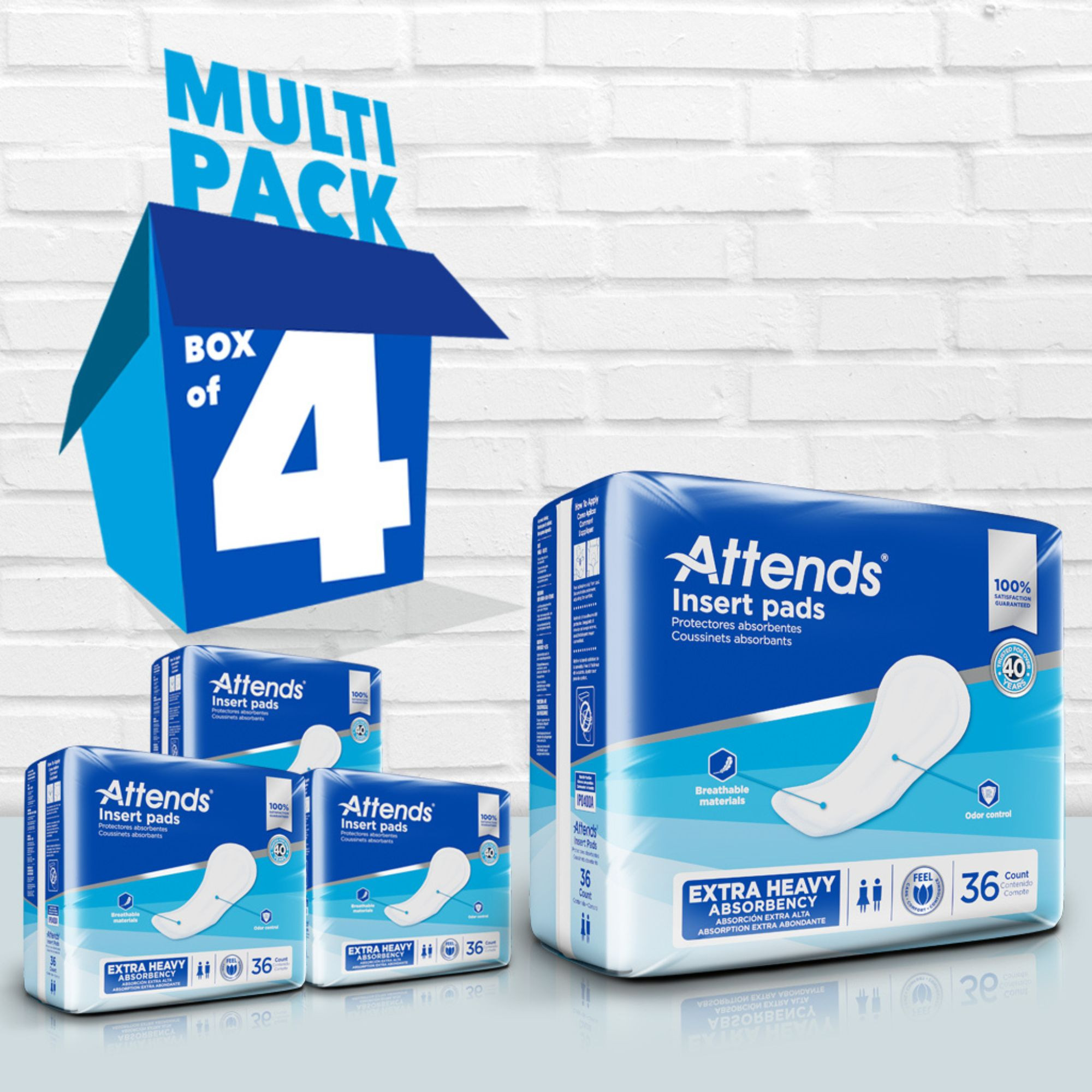 Attends Insert Pads, Moderate Absorbency