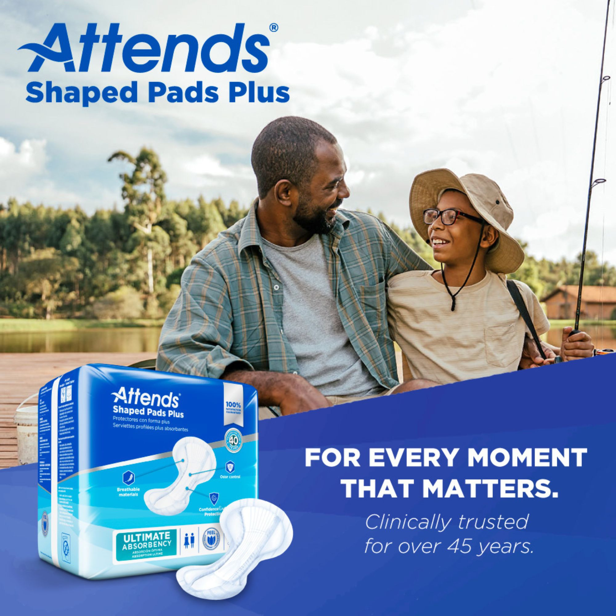 Attends Shaped Adult Incontinence Pads Plus, Heavy Absorbency