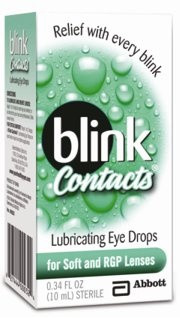 Blink Contacts Lubricating Eye Drops, 0.34 oz., 82744400032, 1 Each