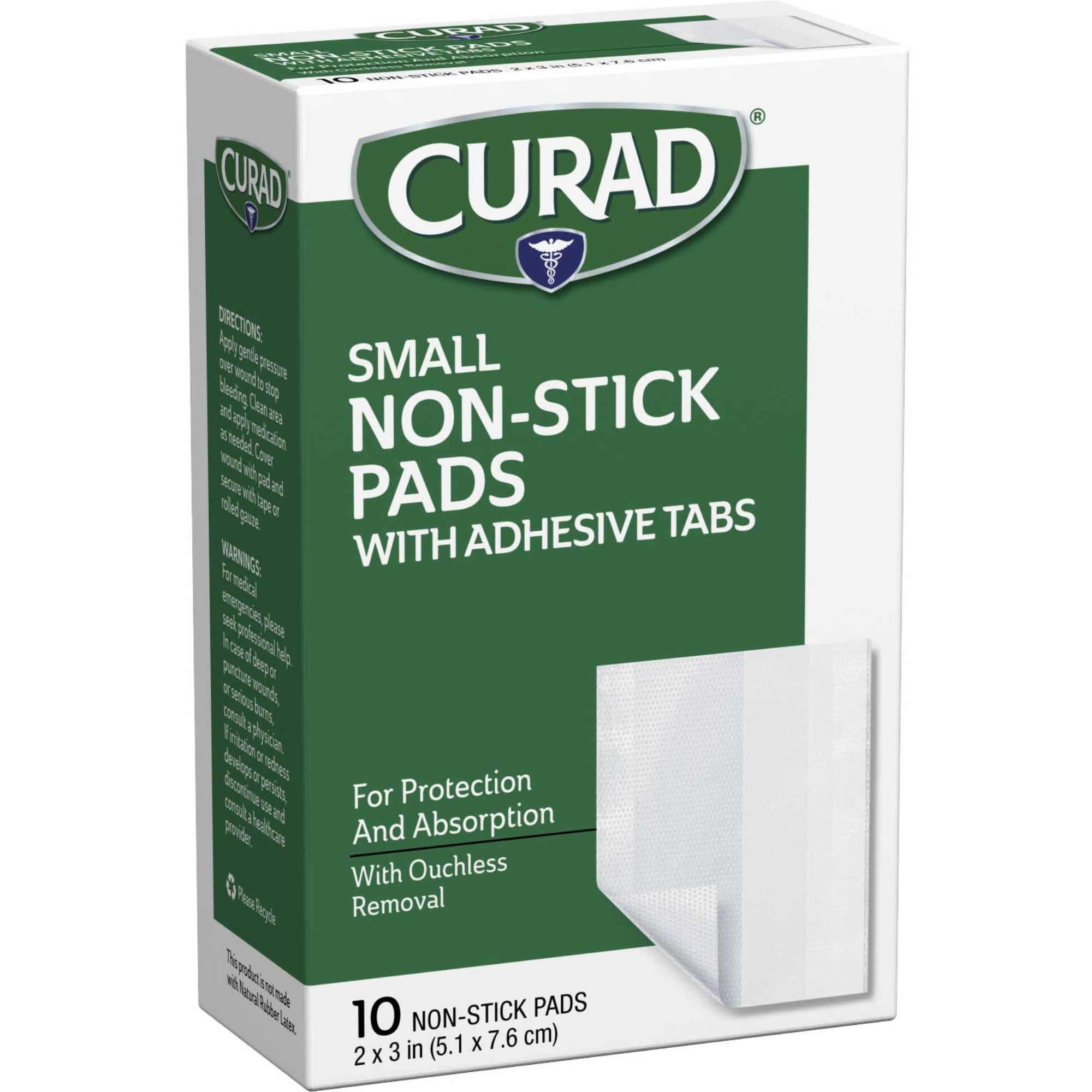 Curad Non-Stick Pads with Adhesive Strips, 2 X 3