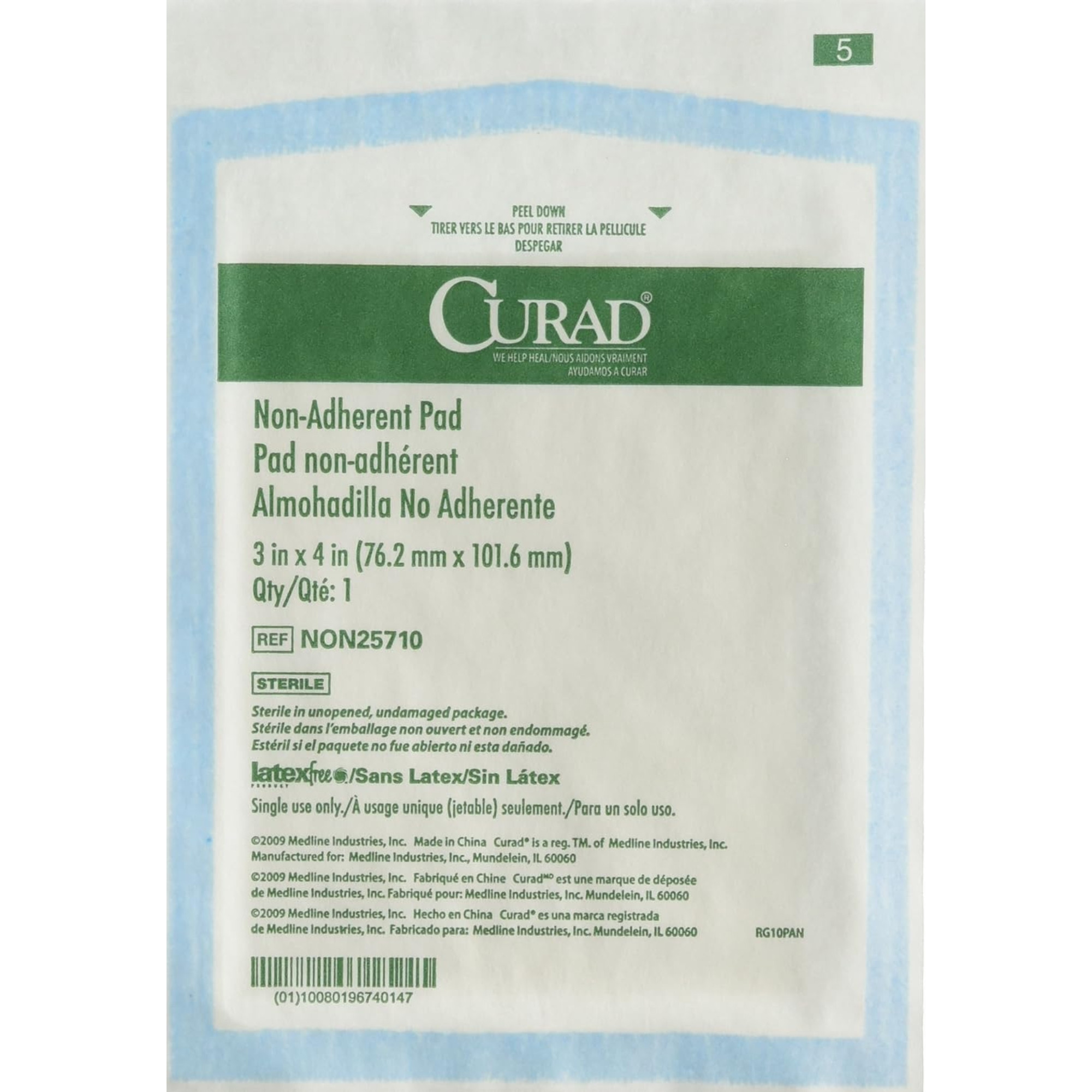 Curad Non-Adherent Pad, 3 X 4"