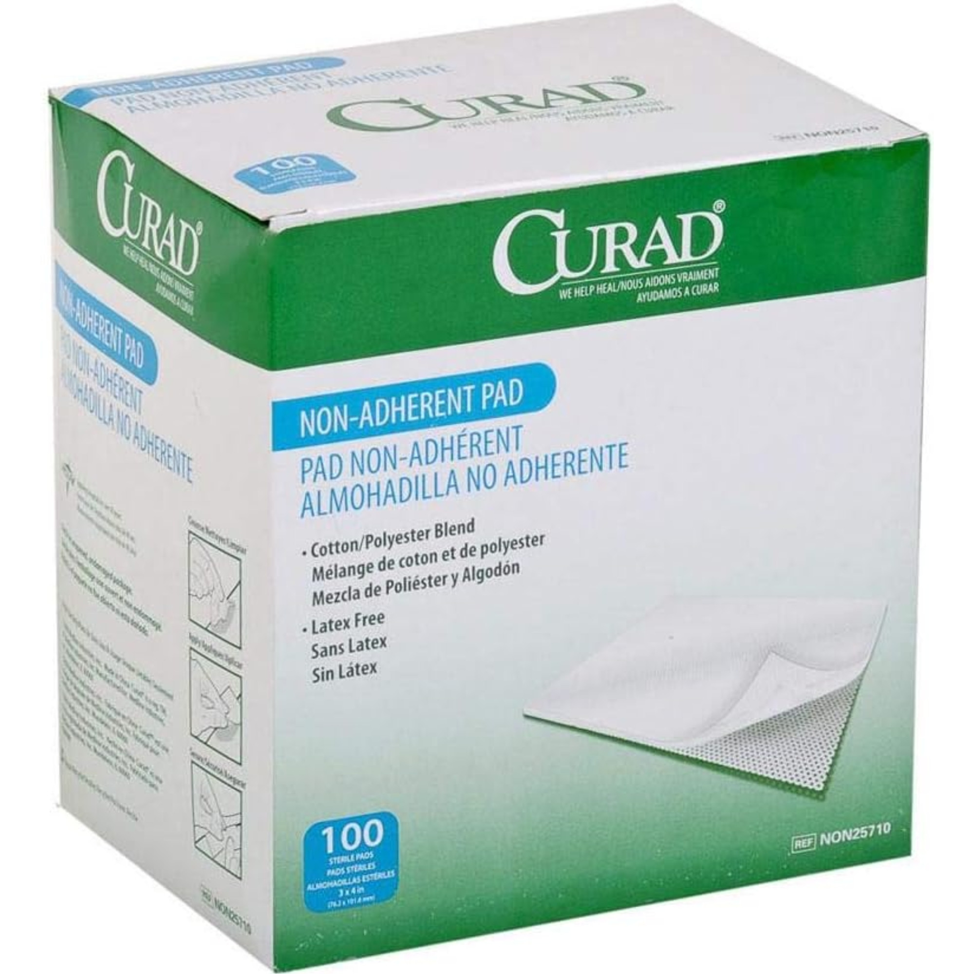 Curad Non-Adherent Pad, 3 X 4"