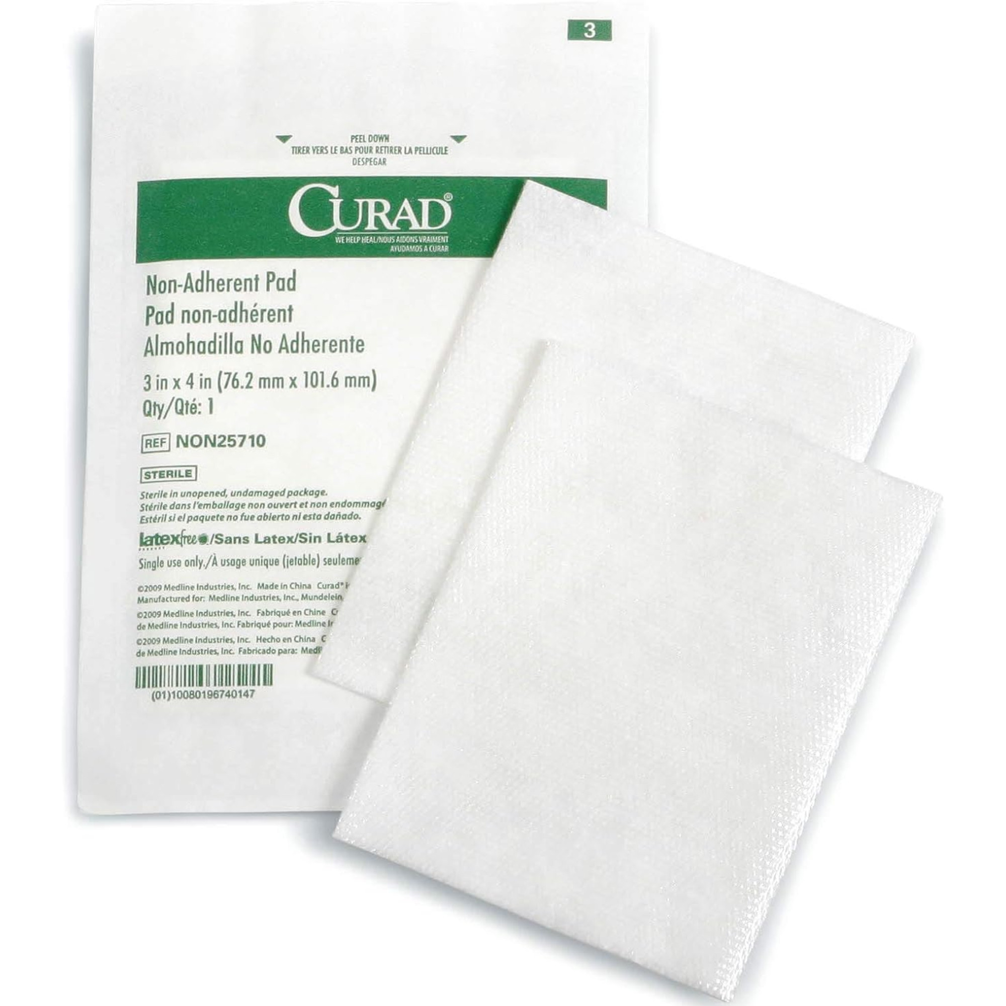 Curad Non-Adherent Pad, 3 X 4"