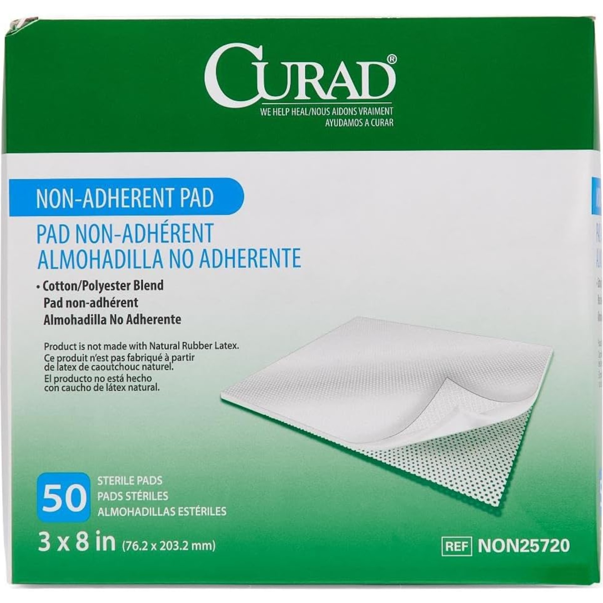 Curad Non-Adherent Pad, 3 X 8"