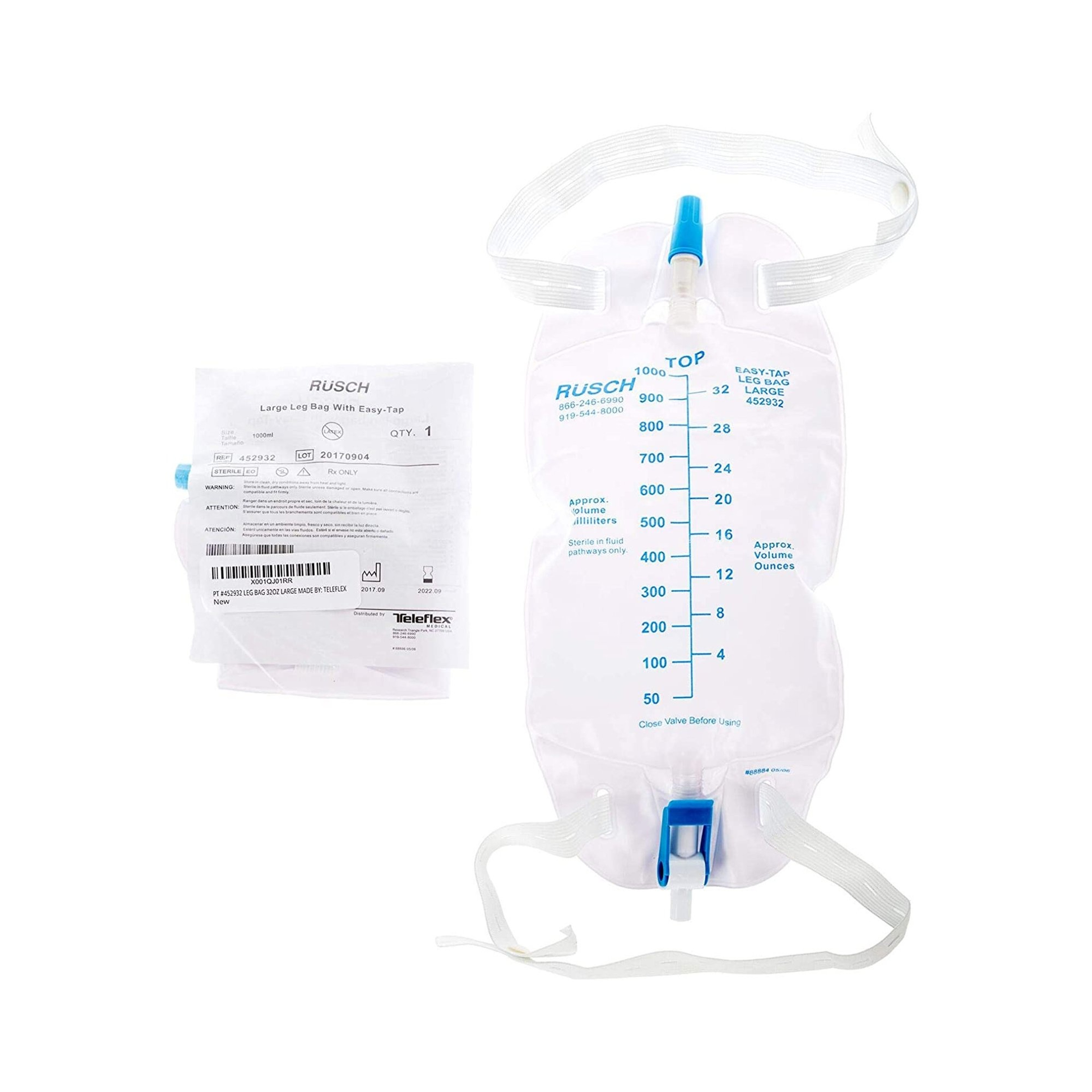 Easy Tap Urinary Leg Bag, 1000 mL