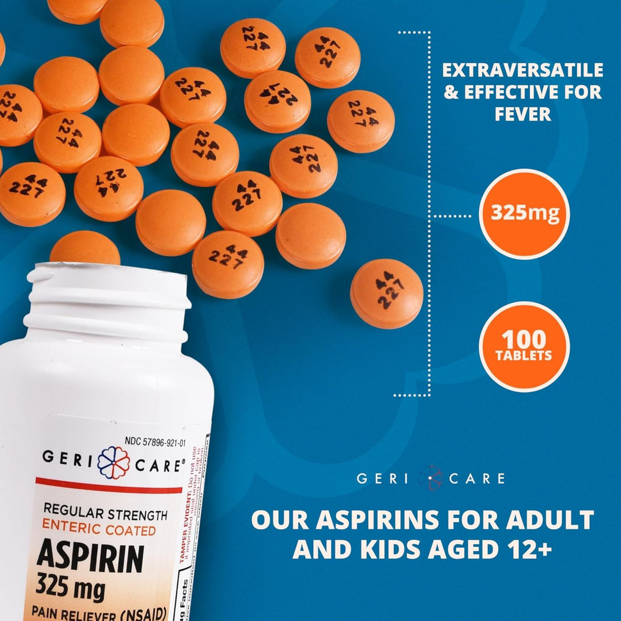 Geri-Care Regular Strength Enteric Coated Aspirin, 325 mg