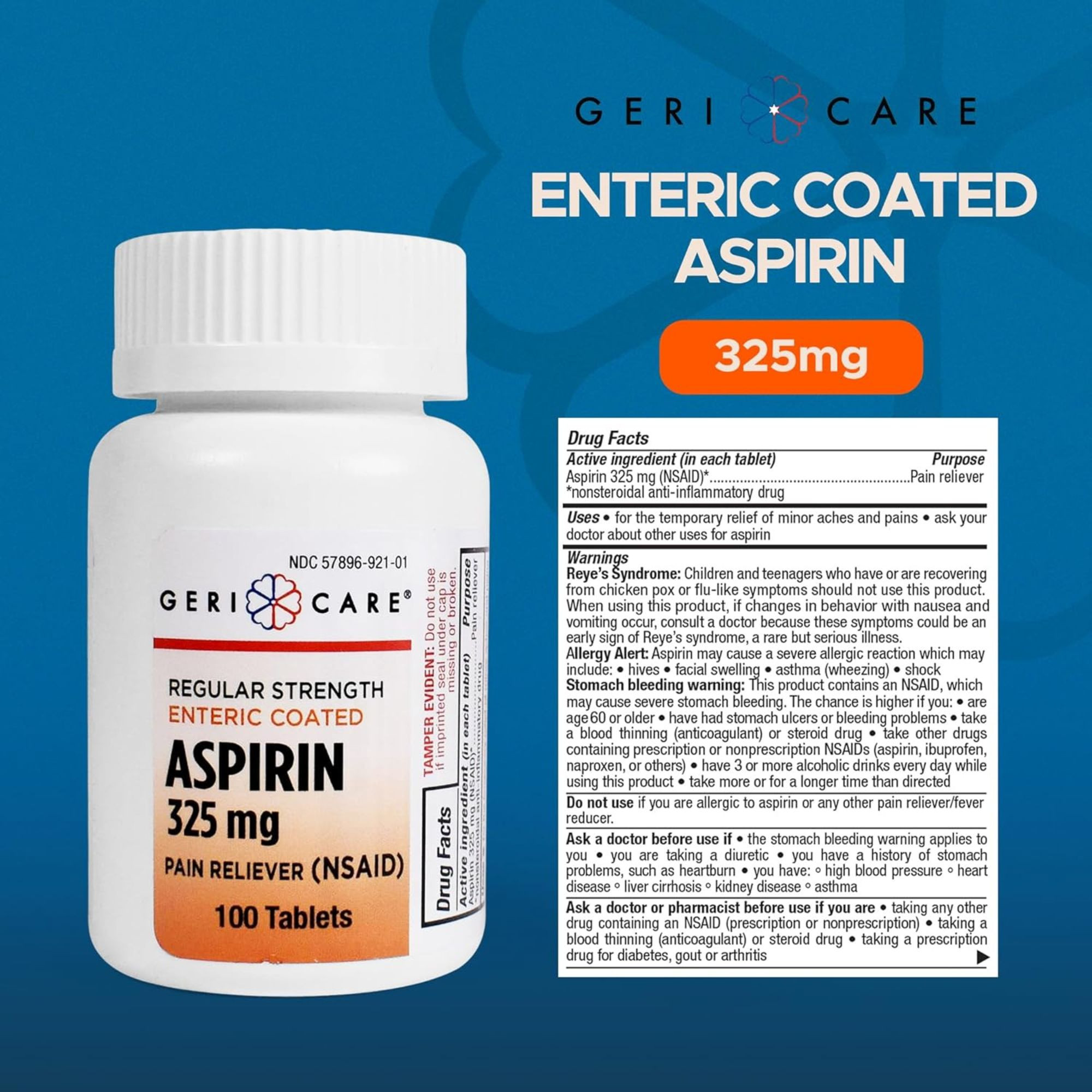 Geri-Care Regular Strength Enteric Coated Aspirin, 325 mg