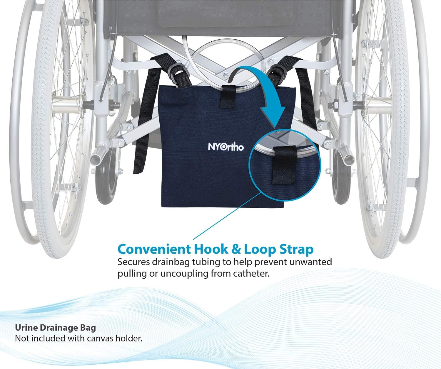 NYOrtho Vinyl Urinary Drain Bag Holder For Use With Wheelchair
