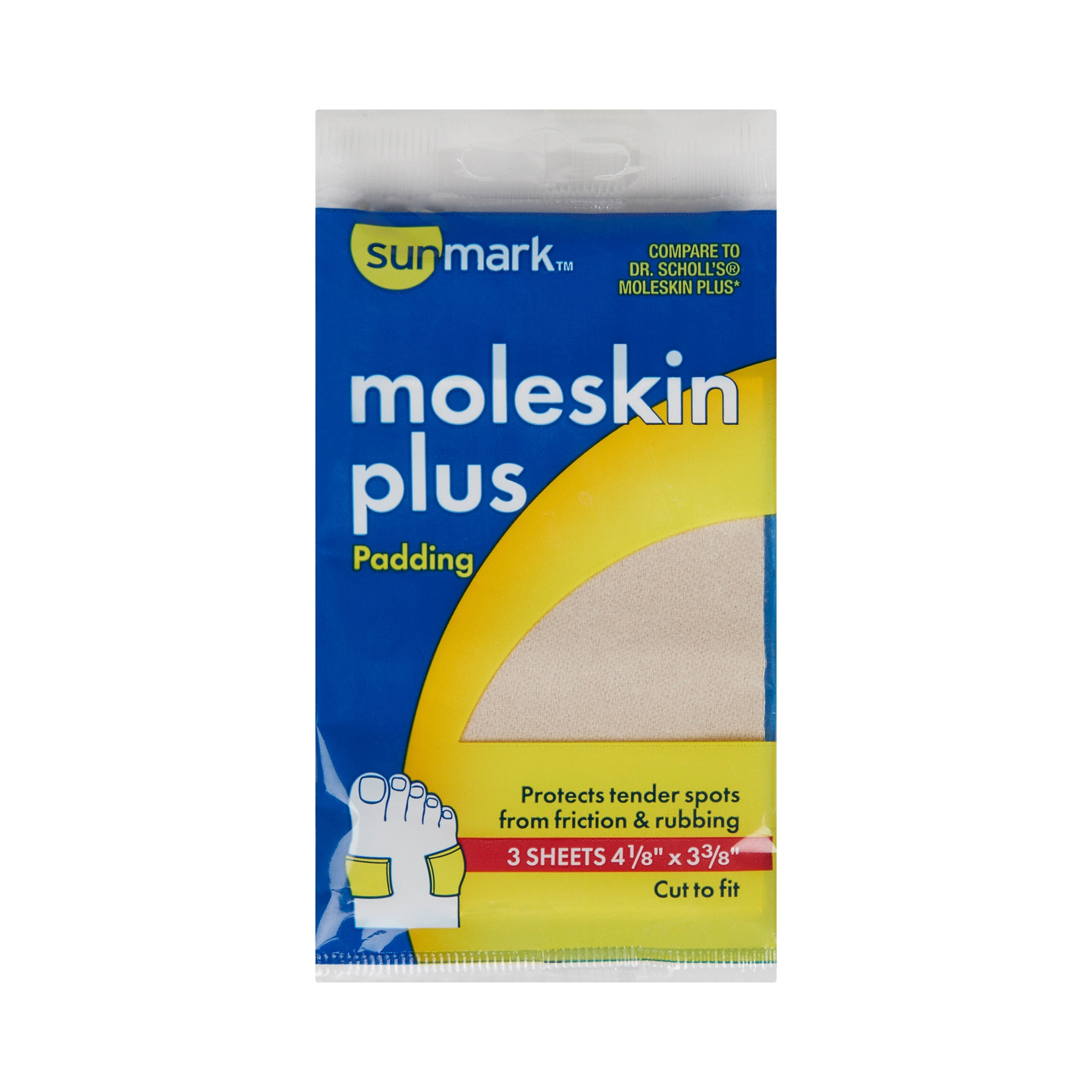 sunmark Moleskin Plus Padding, 01093904433, Pack of 3