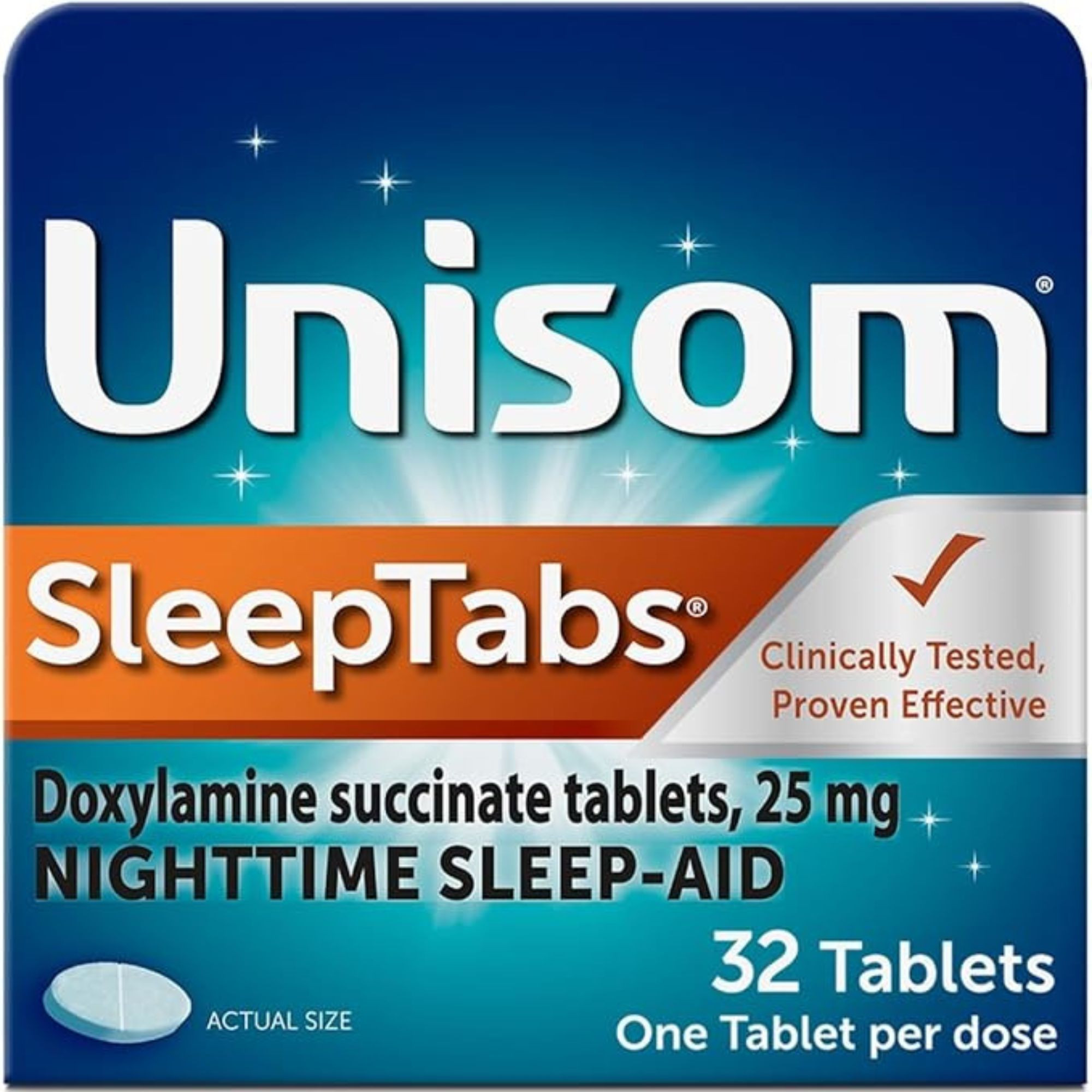 Unisom SleepTabs Nighttime Sleep-Aid, 25 mg, 32 Tablets, 41167000609