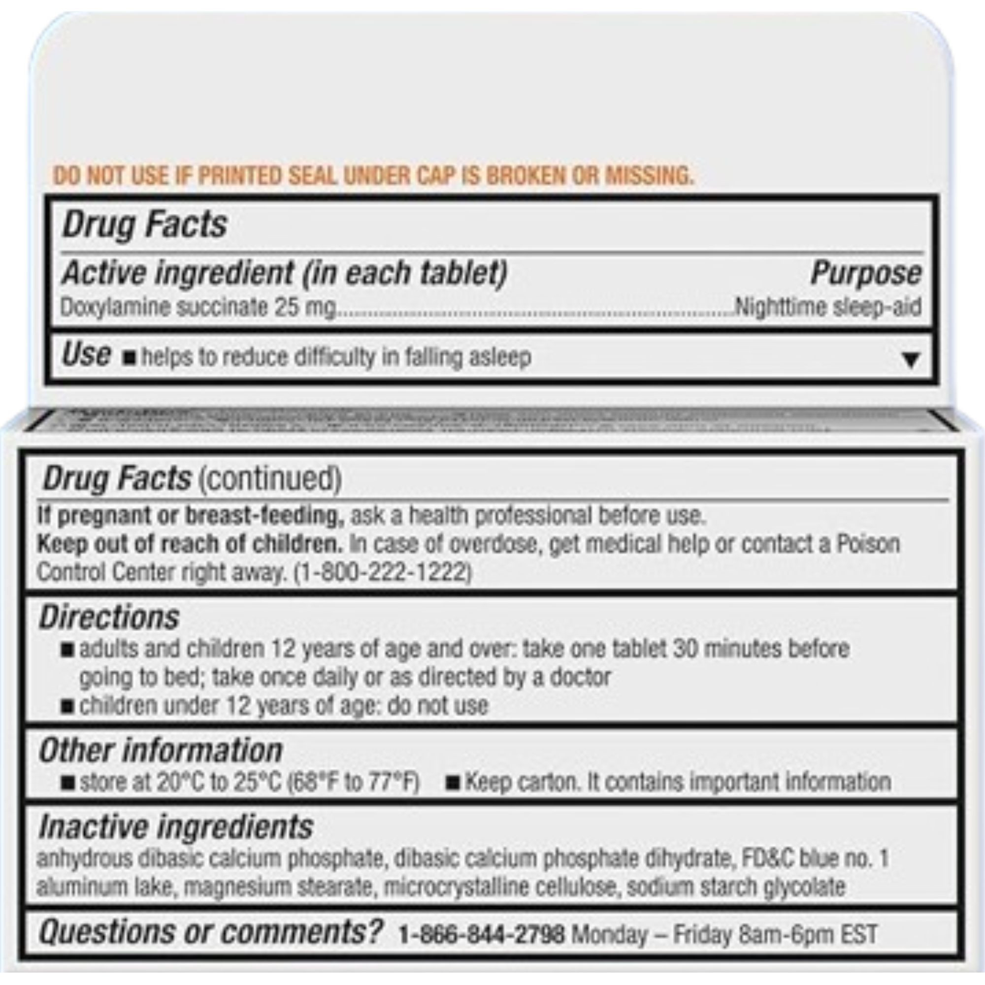 Unisom SleepTabs Nighttime Sleep-Aid, 25 mg, 32 Tablets, 41167000609