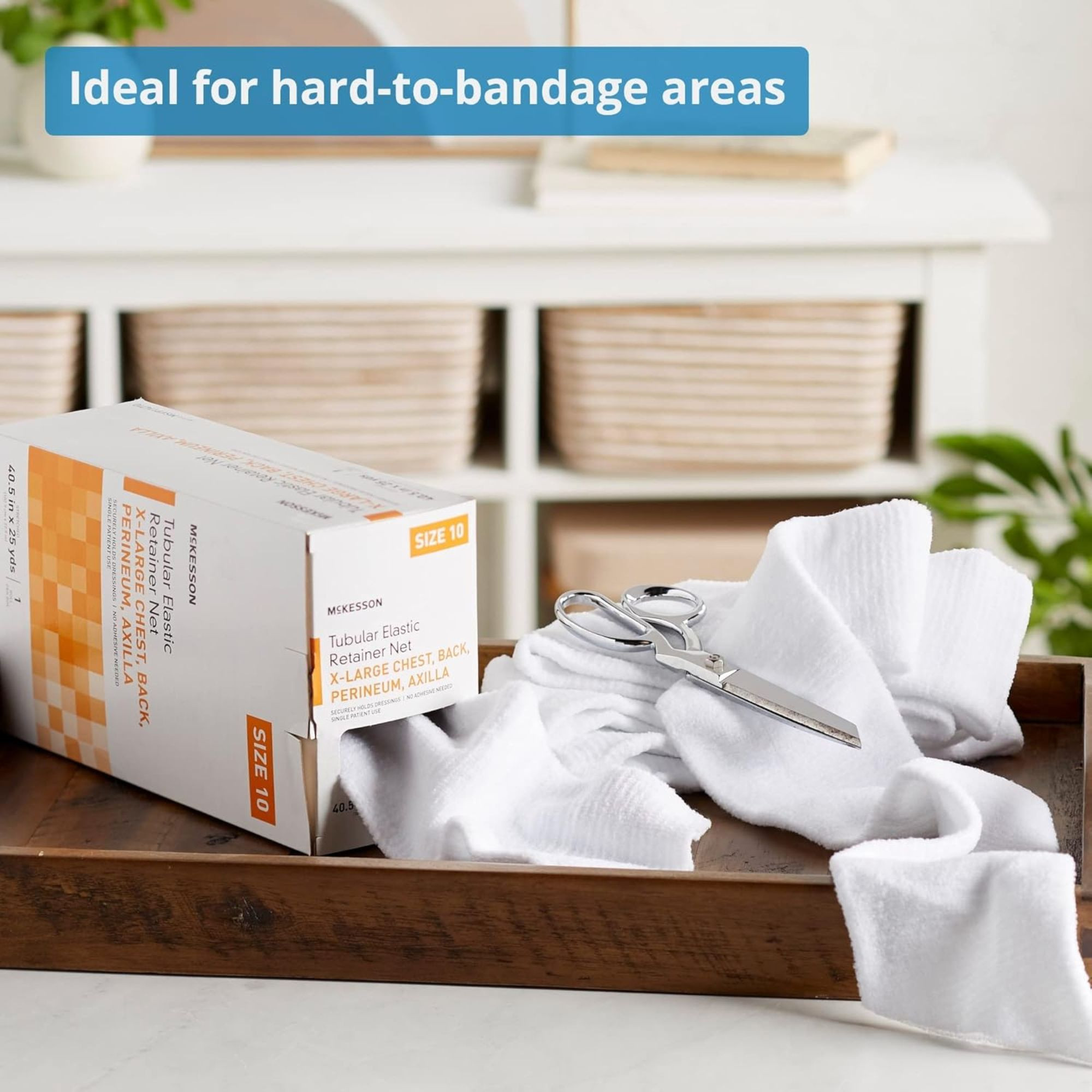 McKesson Tubular Elastic Retainer Net, 40.5" X 25 yd, MSVP114710, Size 10 (X-Large Chest/Back/Perineum/Axilla) - 1 Box