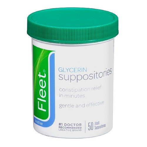 Fleet Glycerin Suppositories Constipation Relief, 00132007950, Bottle of 50