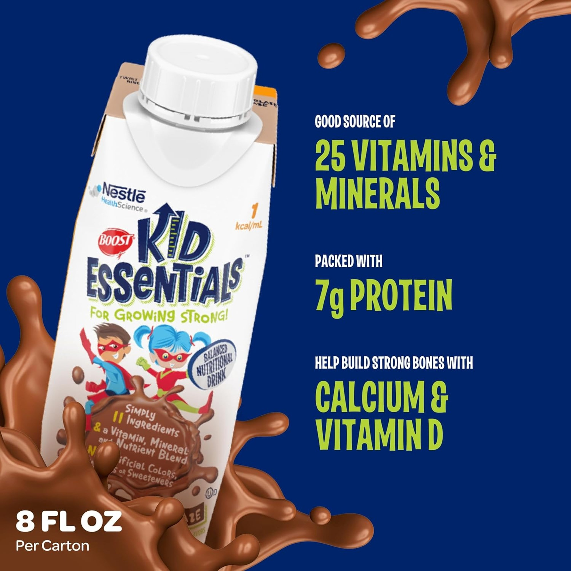 Boost Kid Essentials 1.0 Nutritionally Complete Drink, 8 oz., Chocolate Craze, 00043900913599, 1 Each