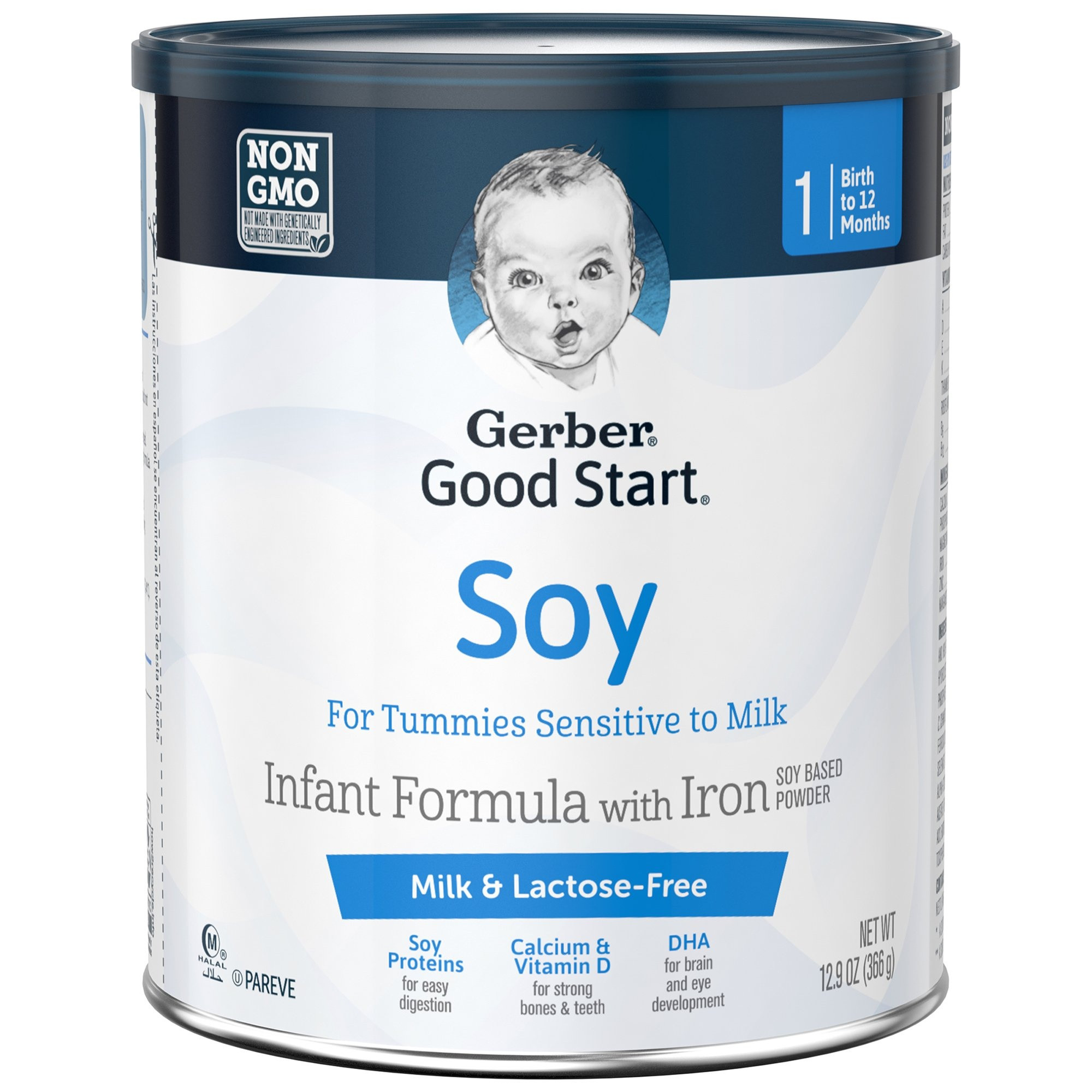 Gerber Good Start Soy For Tummies Sensitive to Milk Infant Formula with Iron, 12.9 oz., 5000035312, Case of 6