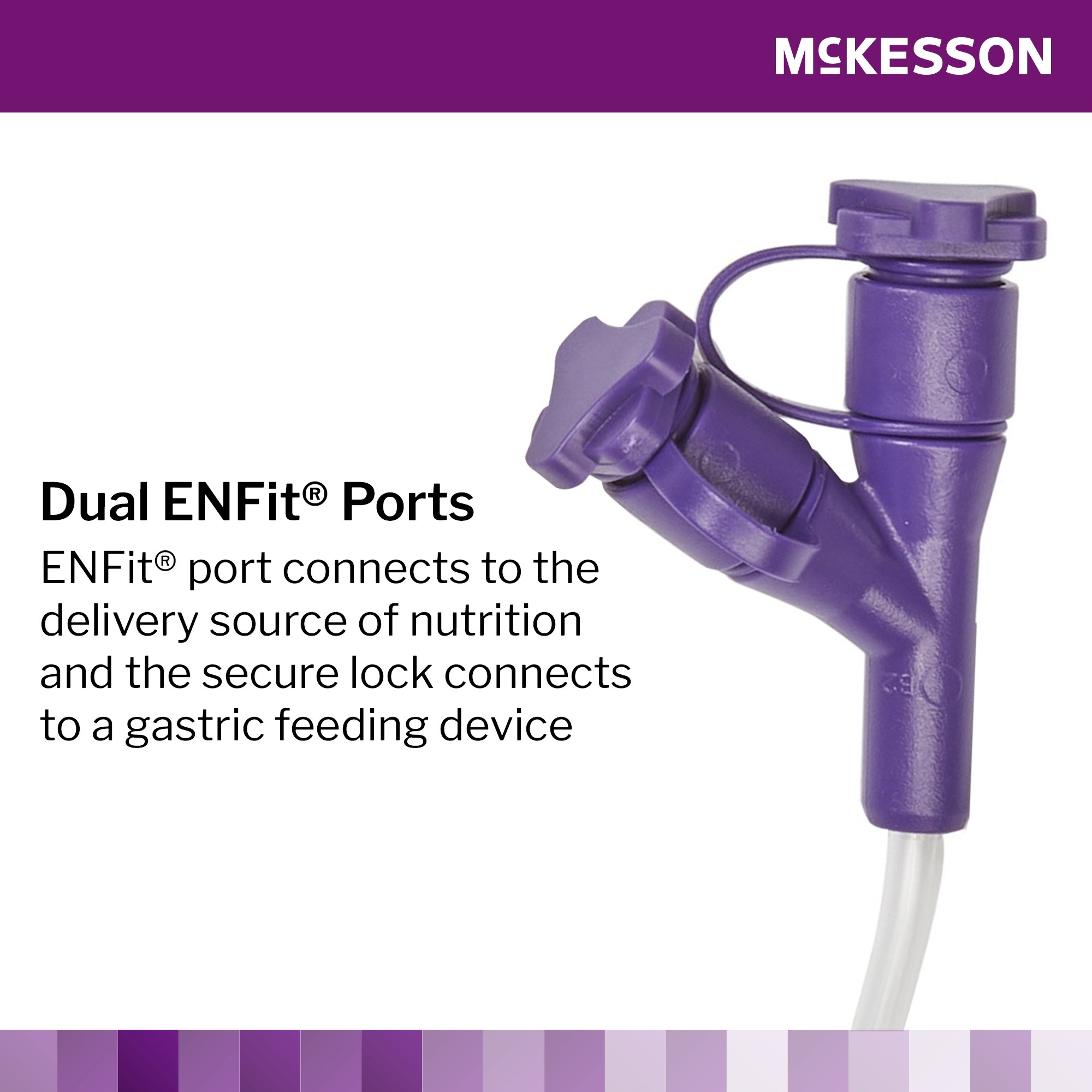 McKesson Dual ENFit Port Extension Feeding Set, Right Angle, 24"
