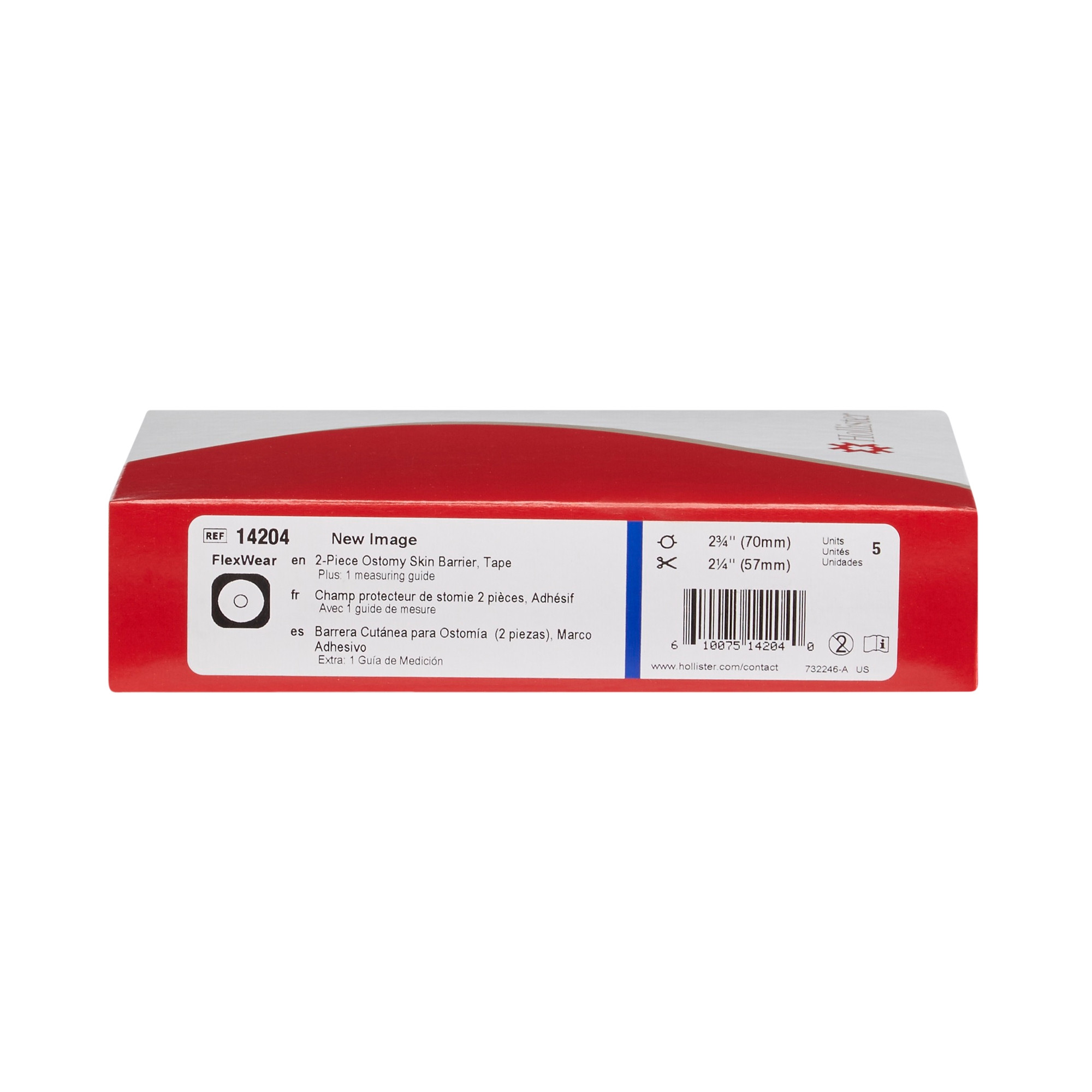 Hollister New Image Flextend Colostomy Barrier, Trim to Fit, 70 mm Flange, Up to 2.25' Stoma Opening