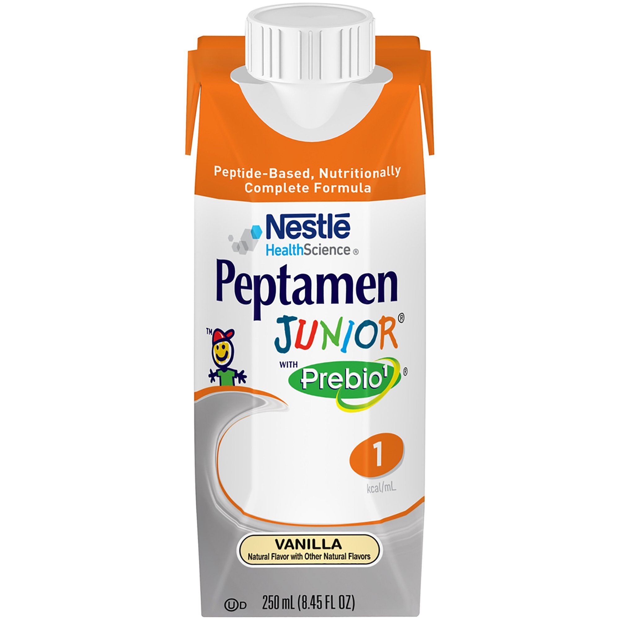 Nestle HealthScience Peptamen Junior with Prebio 1 Peptide-Based Nutritionally Complete Formula, Vanilla, 8.45 oz., 10798716162613, Case of 24