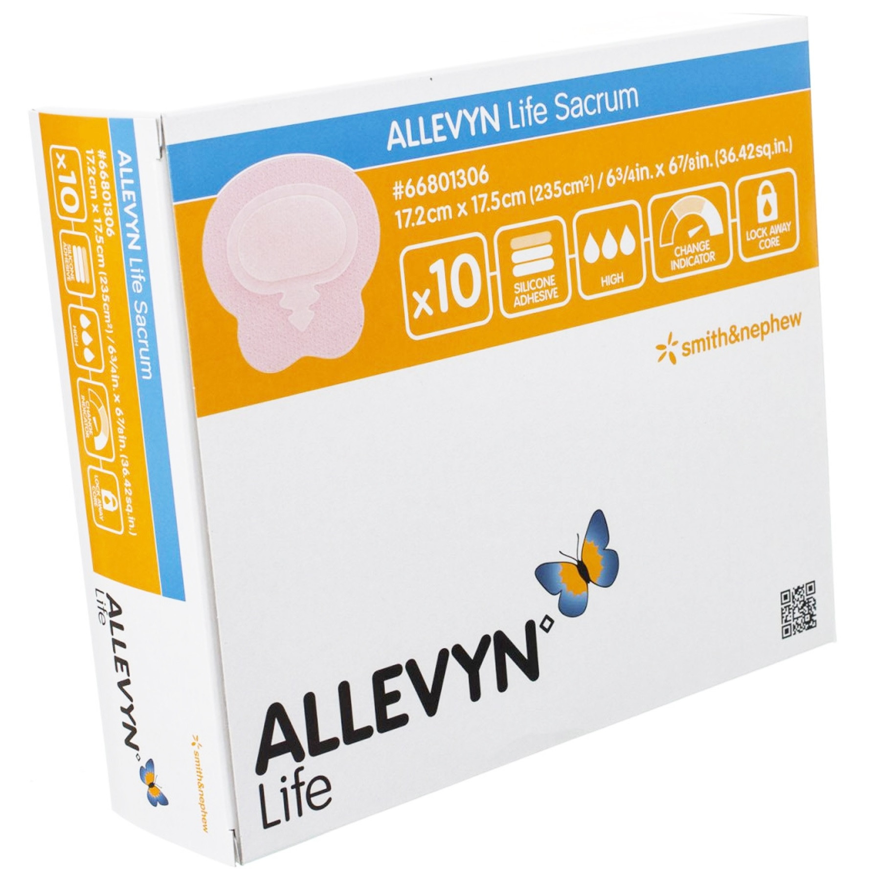 Allevyn Life Silicone Adhesive with Border Silicone Foam Dressing, 6-3/4" x 6-7/8"