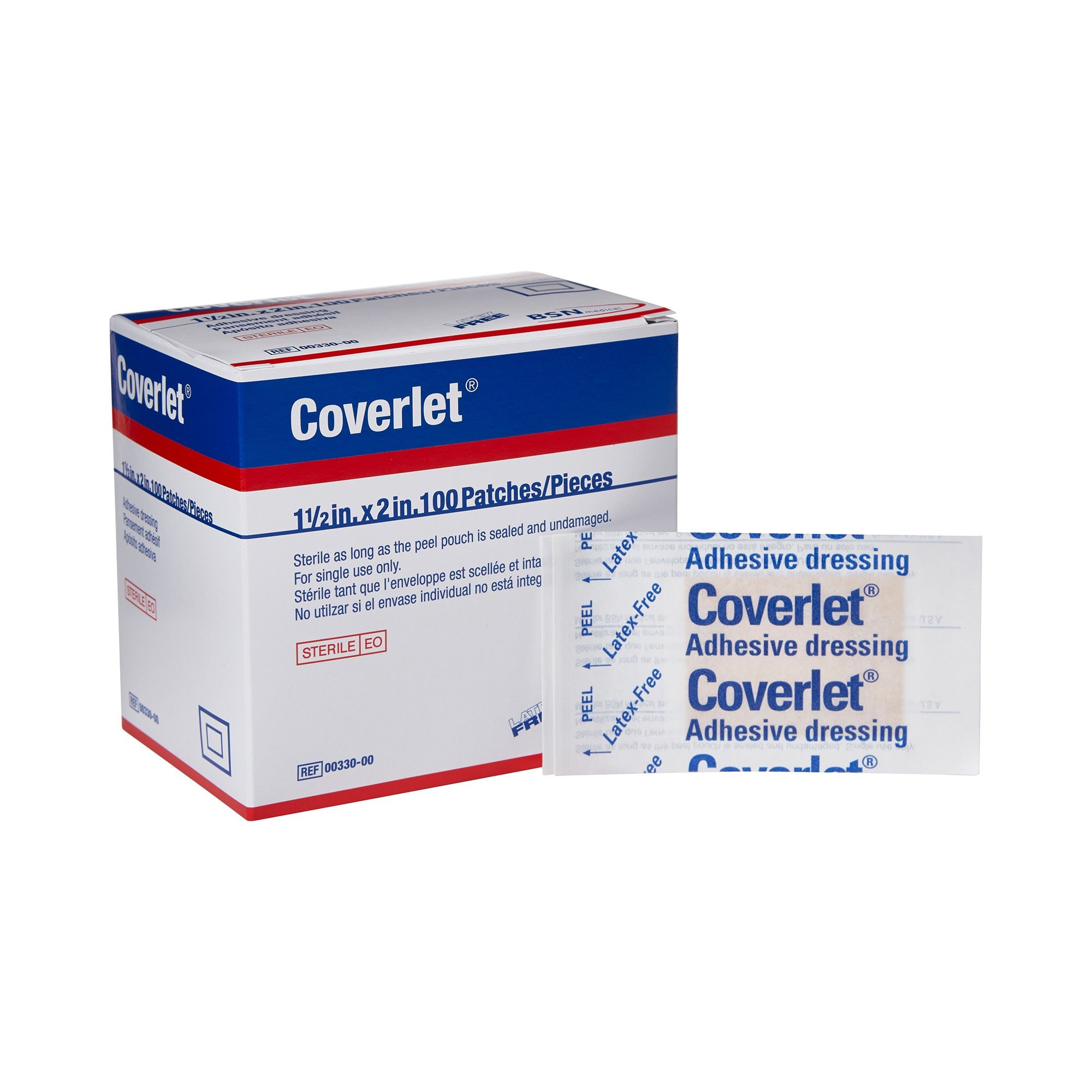Coverlet Adhesive Bandage, 1.5 X 2", 00330, Box of 100