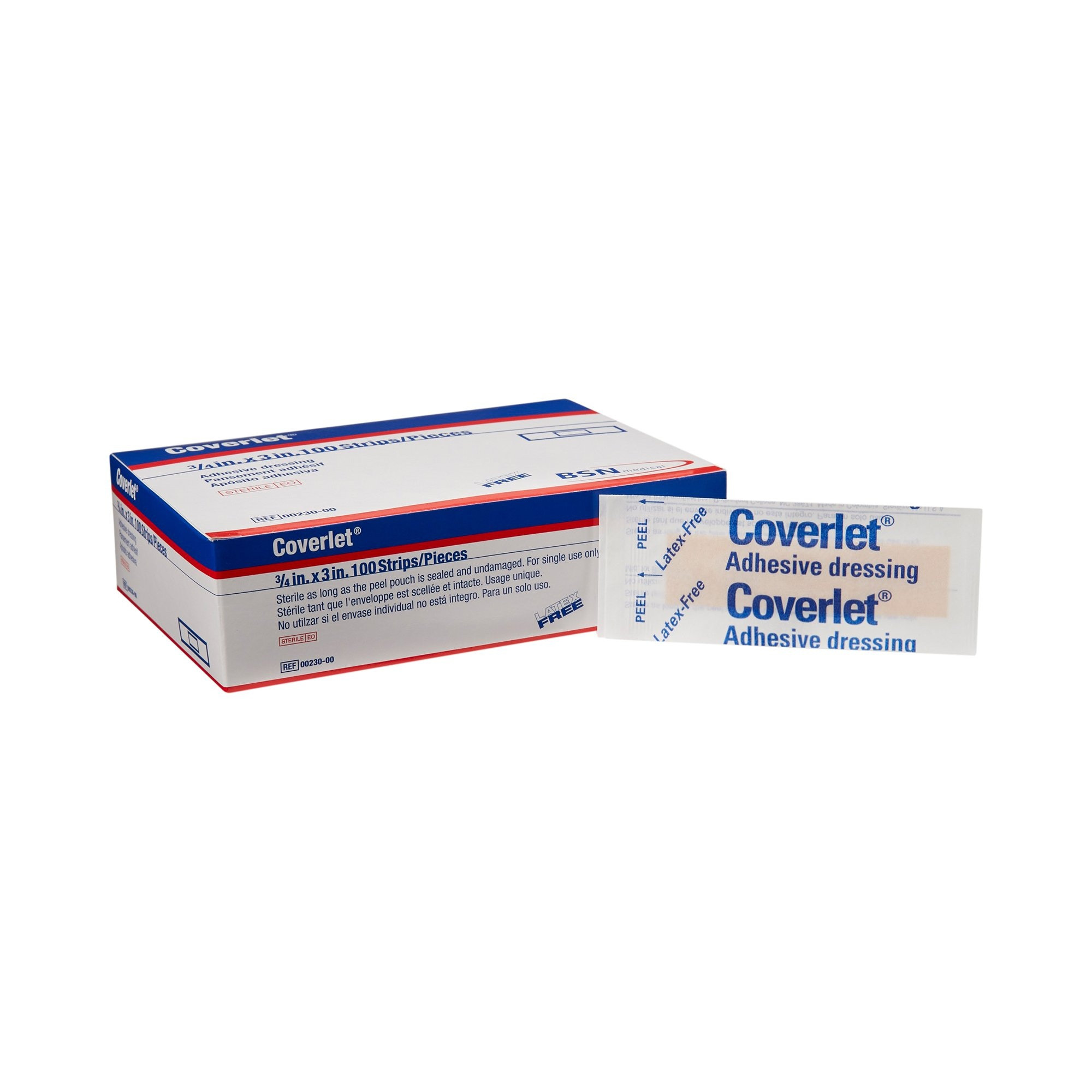 Coverlet Adhesive Strip, .75 X 3", 00230, Box of 100