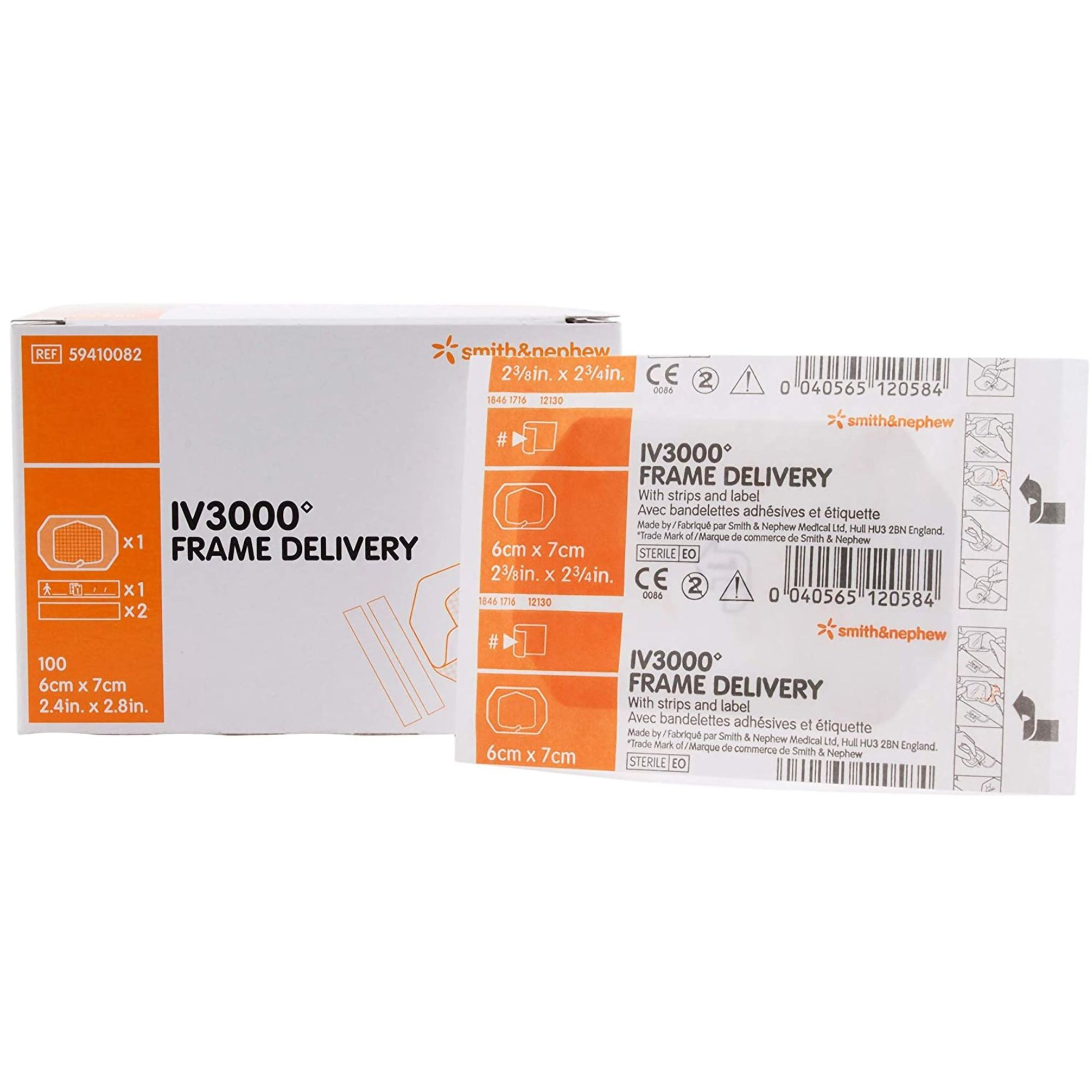 Smith & Nephew IV3000 Frame Delivery Moisture Responsive Catheter Dressing, 2-3/8 X 2.75", 59410082, Box of 100